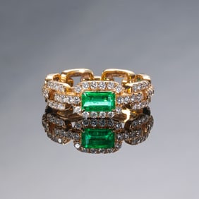 Emerald and Diamond Ring