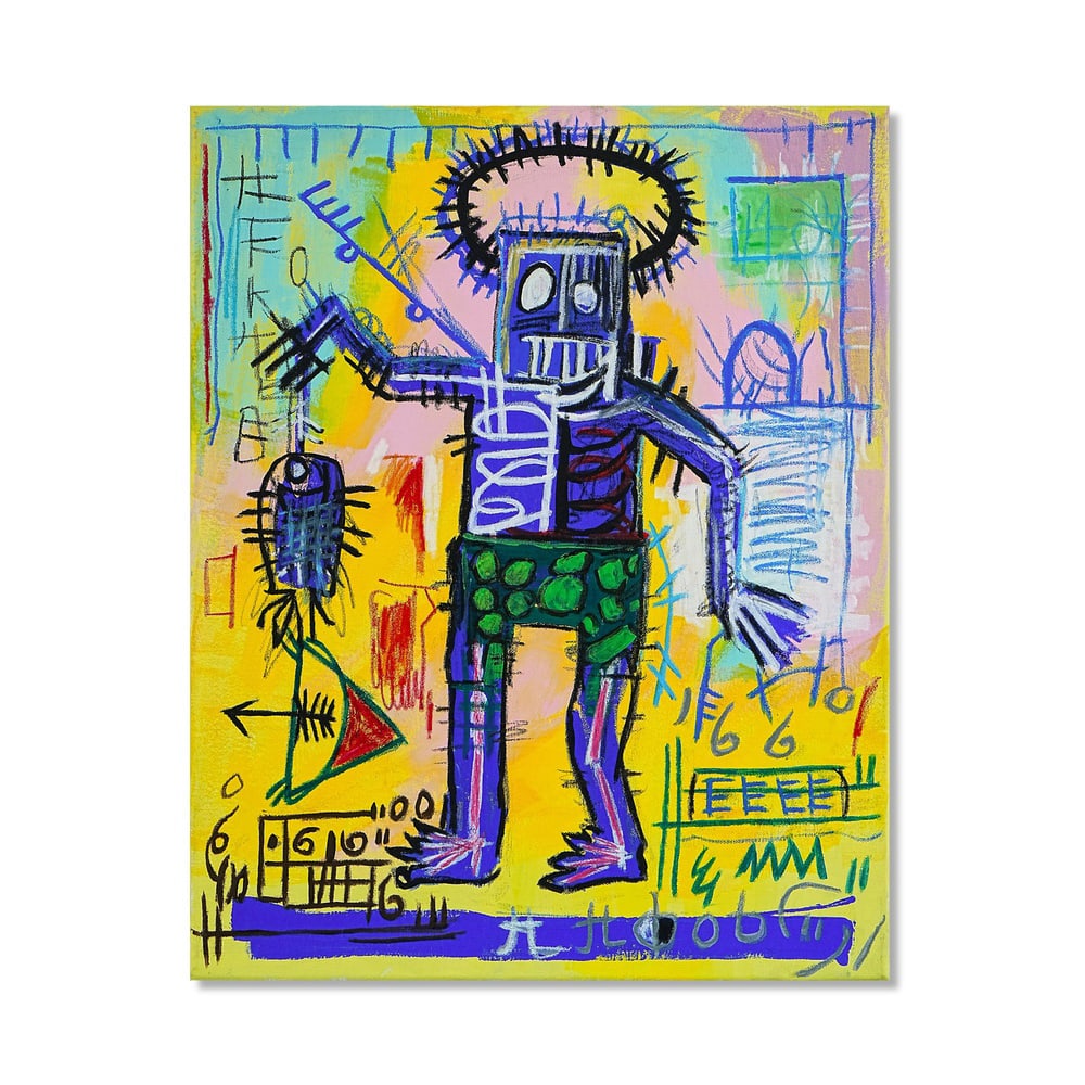 JEAN-MICHEL BASQUIAT (1960-1988), ATTRIBUTED TO, ACRYLIC AND OILSTICK ON CANVAS (1 of 3)