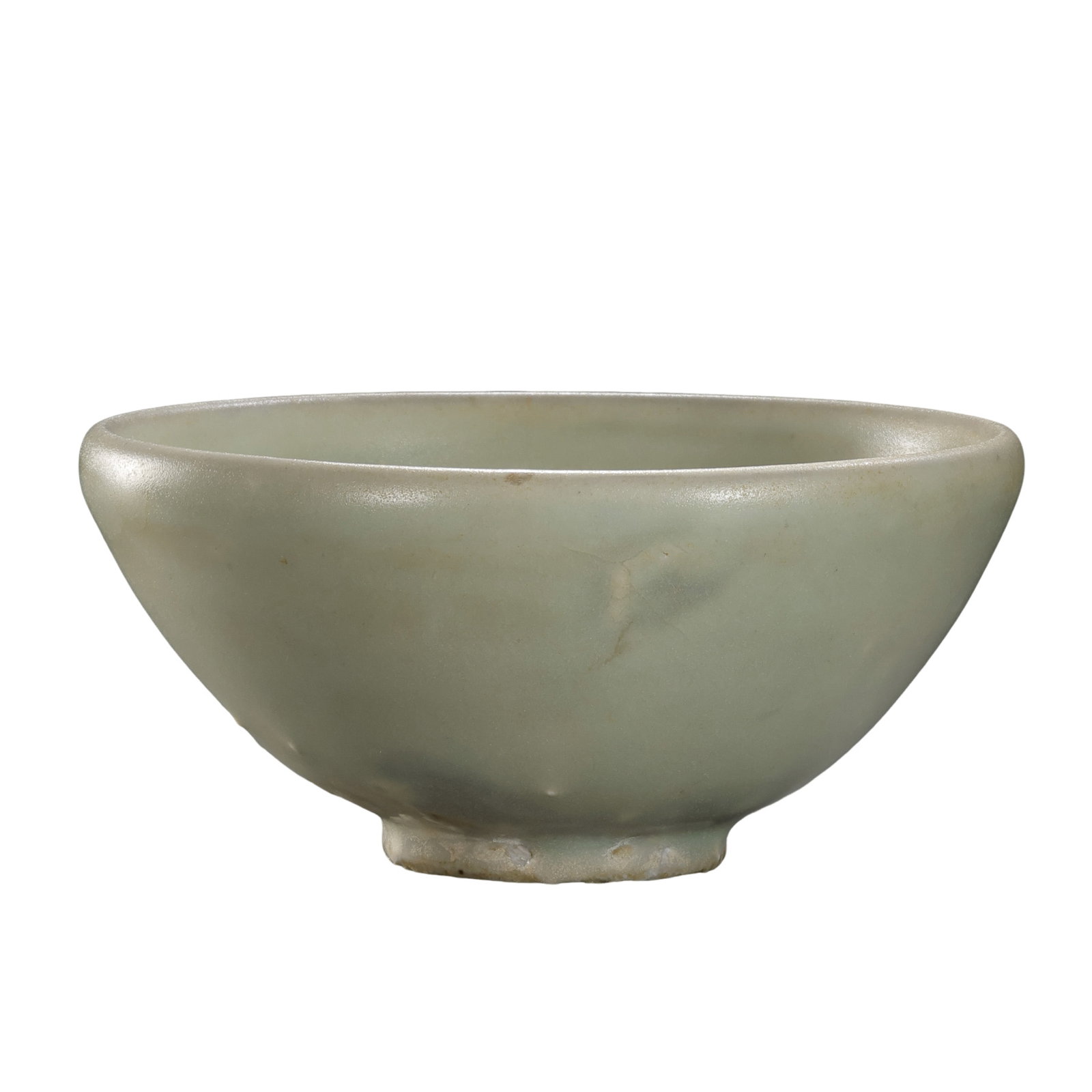 Five Dynasties Yaozhou Ware Celadon Cup: 10th century; Diameter: 9.8 cm (approx. 3.86 in); Height: 4 cm (approx. 1.57 in)Condition and Provenance?In good overall condition. The cup is complete in form and covered overall with a soft celadon 