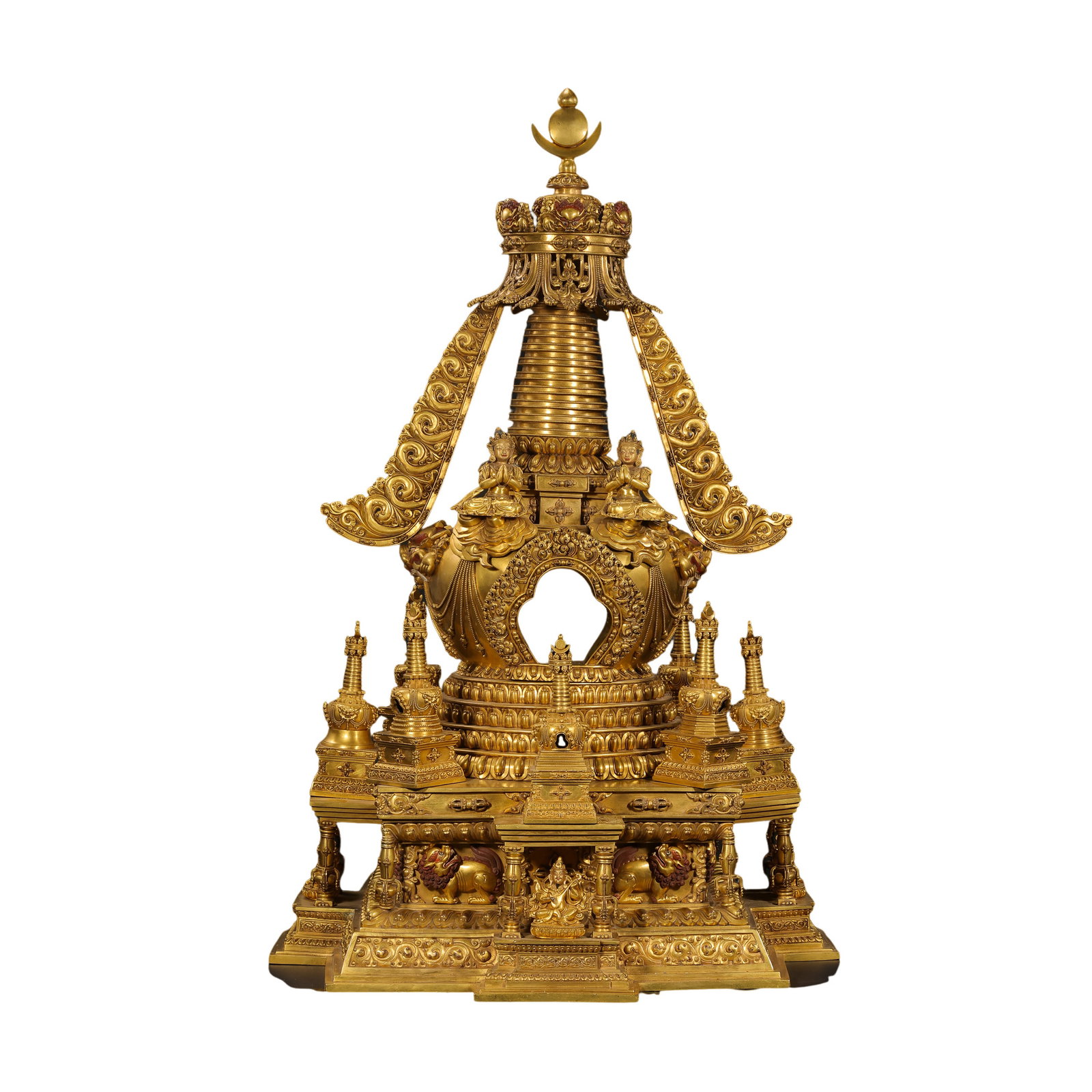 15th Century Tibetan Gilt-Bronze Stupa (1 of 13)