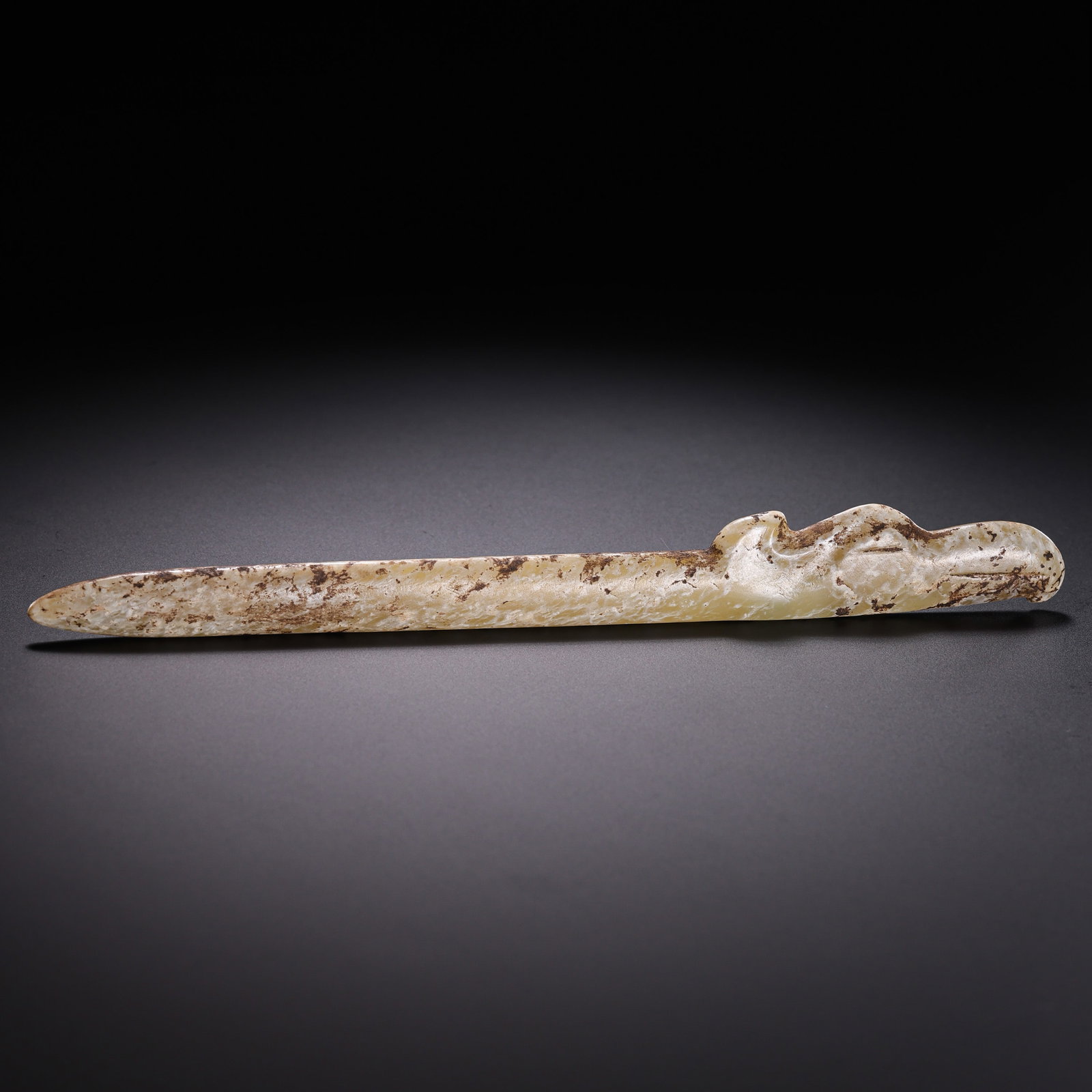 A Neolithic Early Hongshan Culture River-Worn Jade Phoenix-Form Ornament, China (1 of 10)