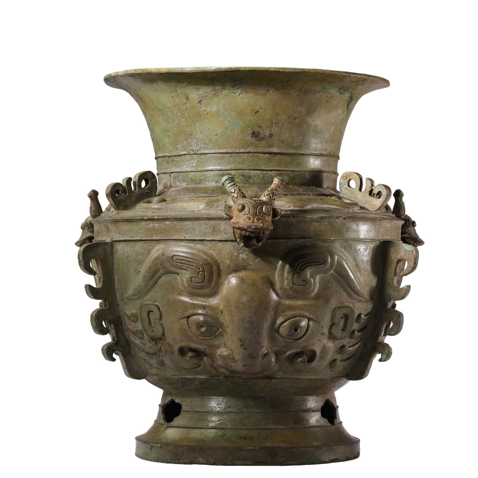 Chinese Western Zhou Dynasty Bronze Zun with Taotie Mask Decoration (1 of 8)