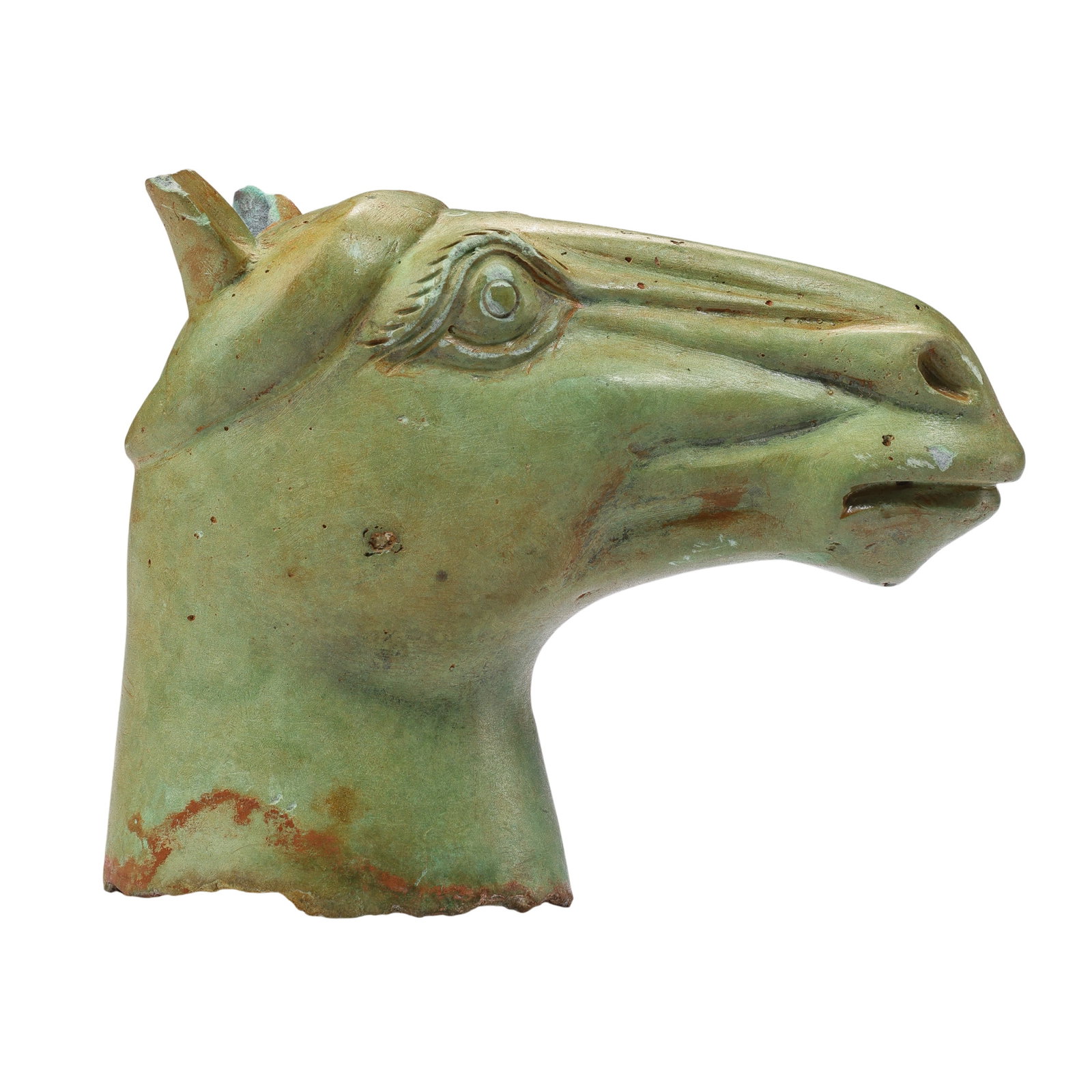 Chinese Western Zhou Dynasty Bronze Horse-Head Form Object (1 of 6)