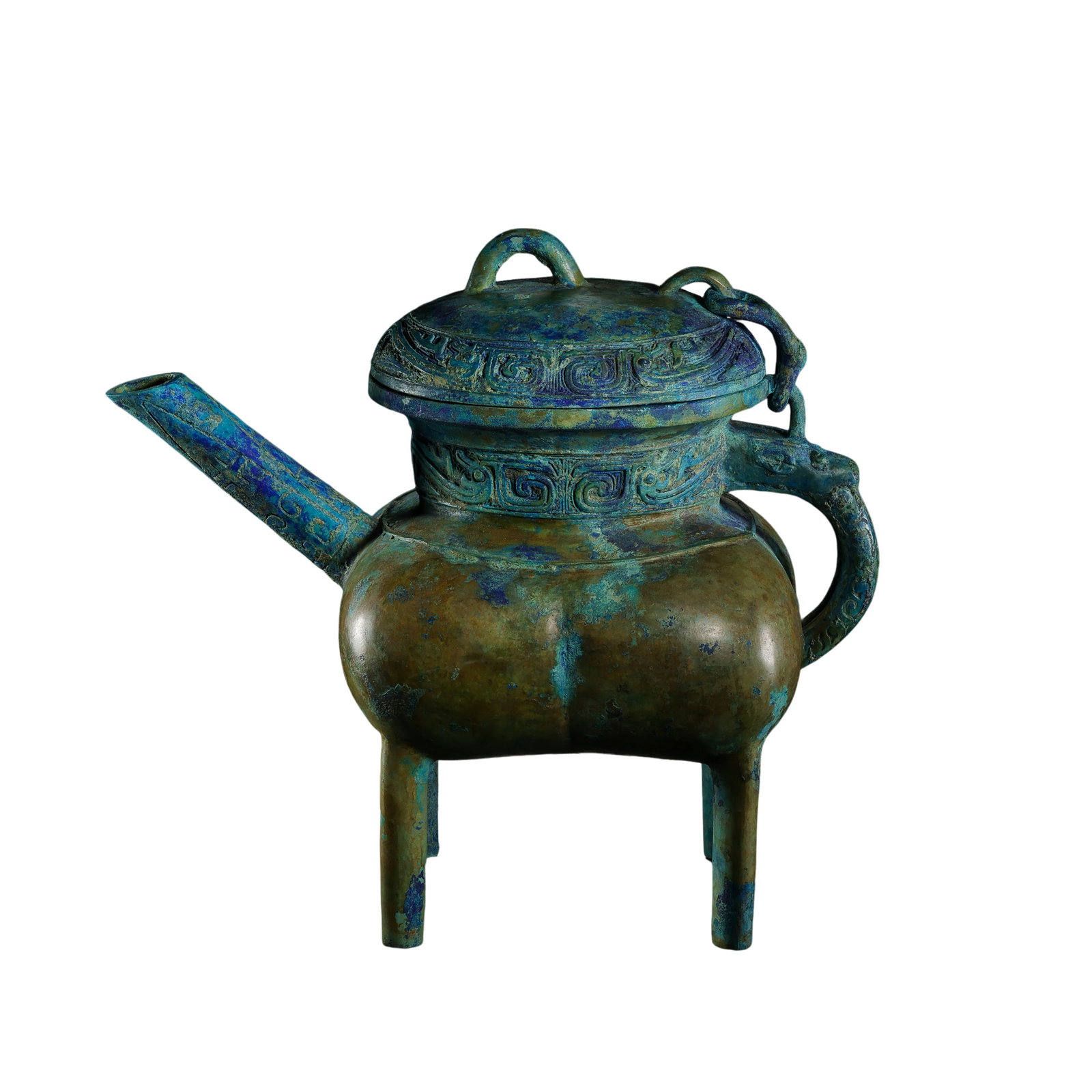 Chinese Western Zhou Dynasty Bronze Covered Four-Legged He Vessel (1 of 12)