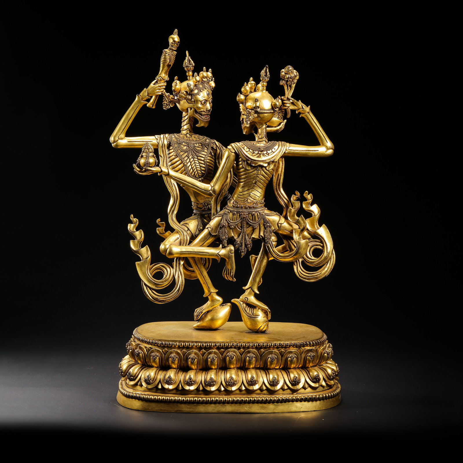 15th Century Tibetan Gilt-Bronze Double Guardian Deity Figure (1 of 15)