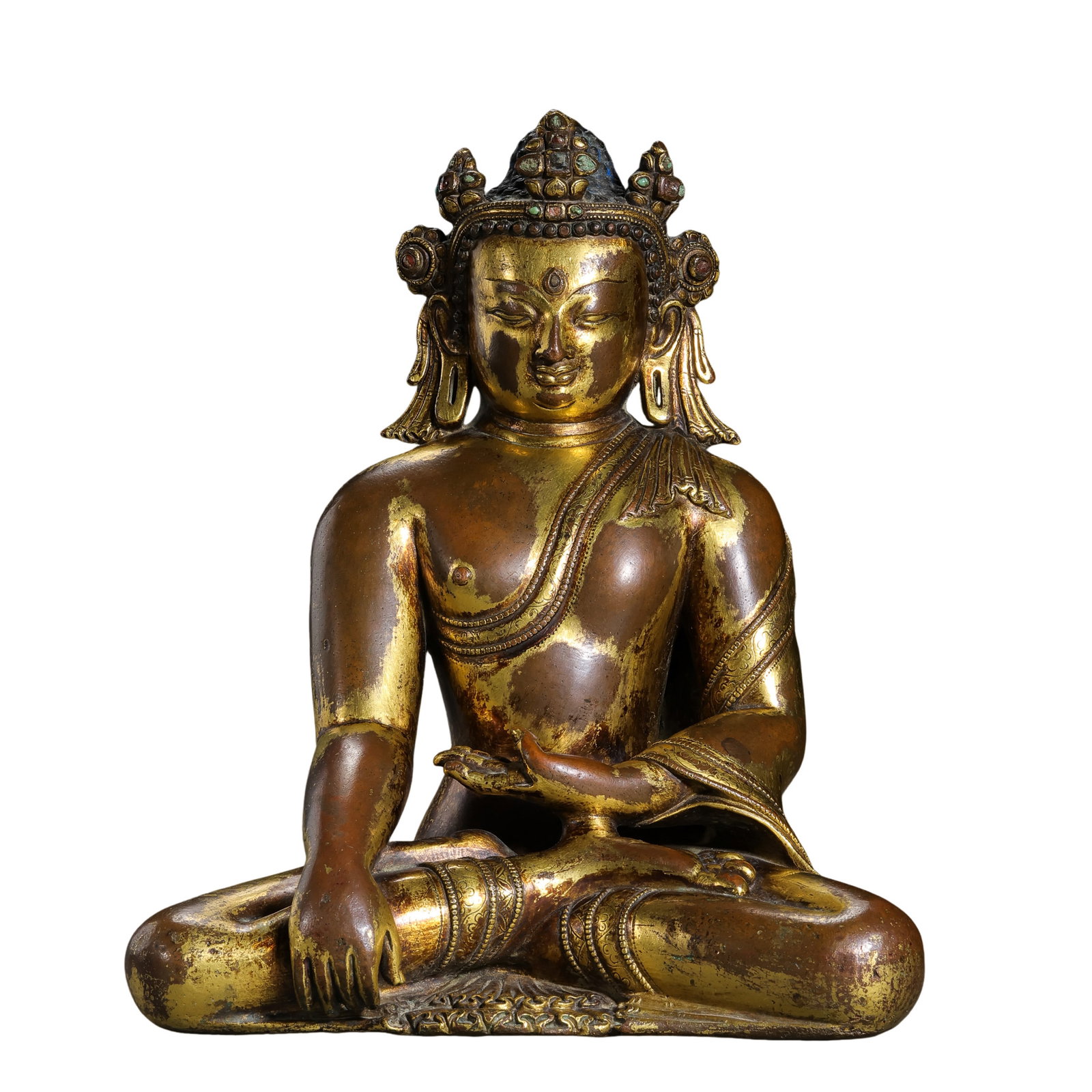 13th-Century Tibetan Gilt-Bronze Seated Shakyamuni Buddha (1 of 11)