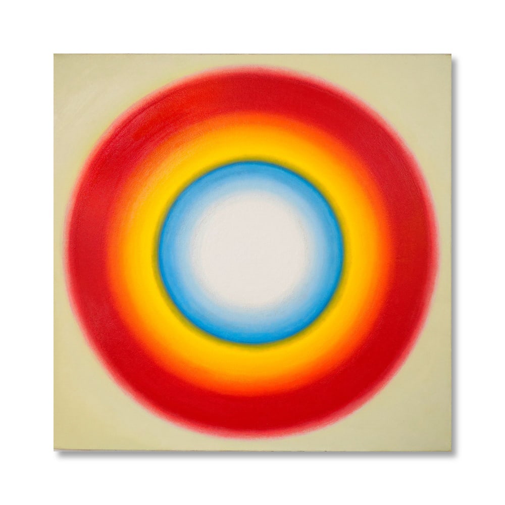WOJCIECH FANGOR (1922-2015), ATTRIBUTED TO, OIL ON CANVAS: Signed (verso) Image Dimensions: 112 x 112 cm (44 x 44 in) This painting comes with COA. Wojciech Fangor (1922-2015) was one of the most influential postwar Polish artists and a rare Eastern European 