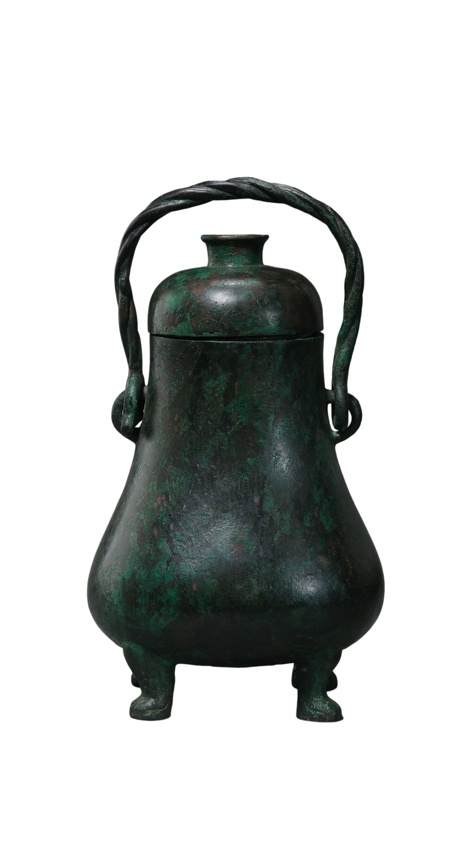 Western Zhou Dynasty Bronze Covered Hu with Overhead Handle (1 of 17)