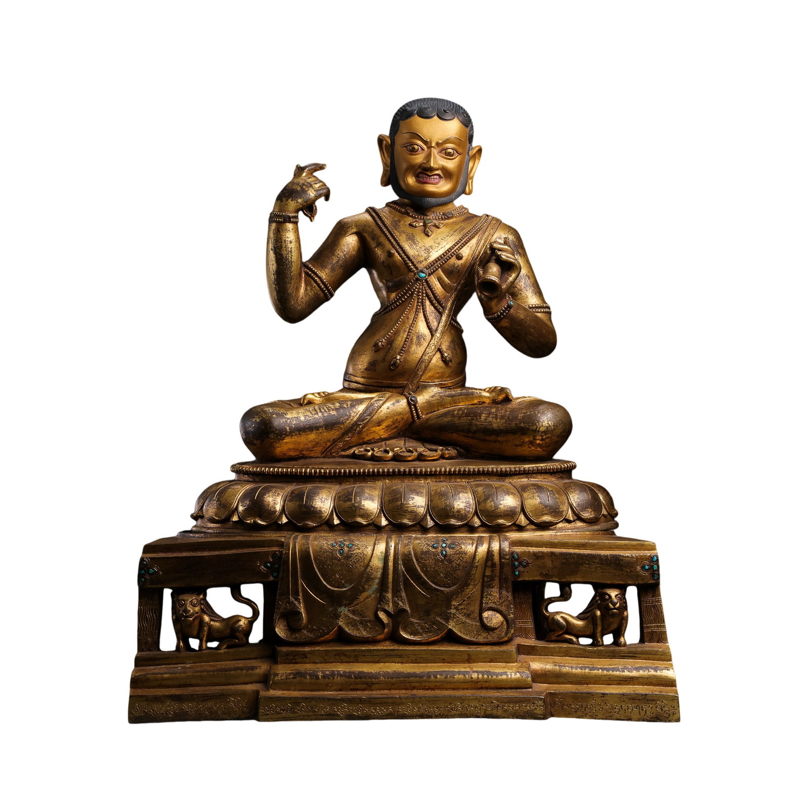 15th Century Tibetan Gilt Bronze Wrathful Deity Seated Figure: 15th century; Height: 44 cm, approximately 17.32 in, approximately 1.44 ft; Width: 38 cm, approximately 14.96 in, approximately 1.25 ft; Weight: 13,337 gCondition and Provenance?Condition: Overall wel