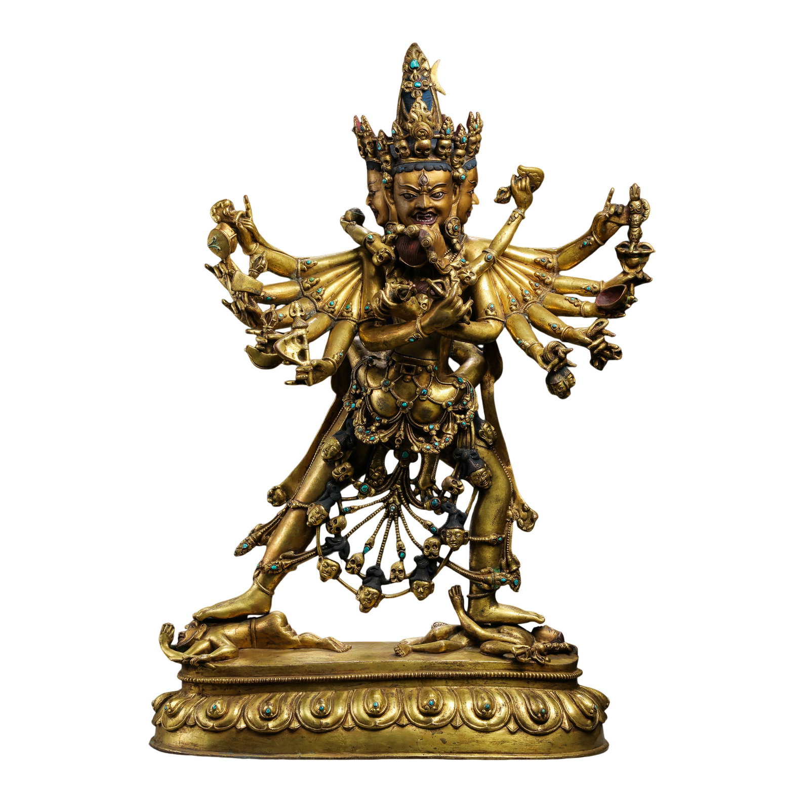 Tibet, 15th Century, Gilt Bronze Yamantaka (Vajrabhairava) Figure (1 of 13)