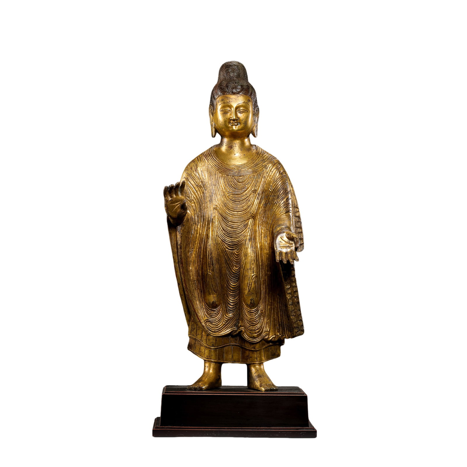 Northern Wei Dynasty, Gilt-Bronze Standing Shakyamuni Buddha (1 of 14)