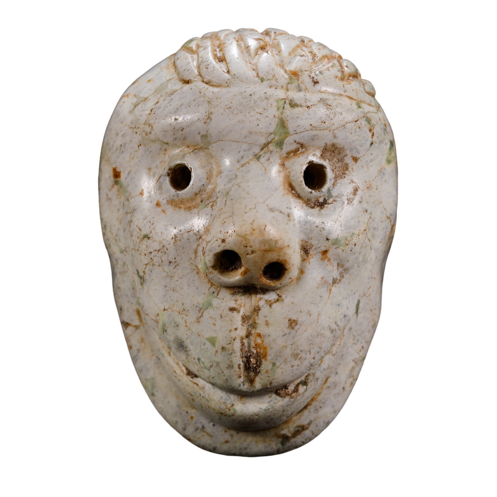 Neolithic Hongshan Culture Hemo Jade Human-Face Pendant (1 of 4)