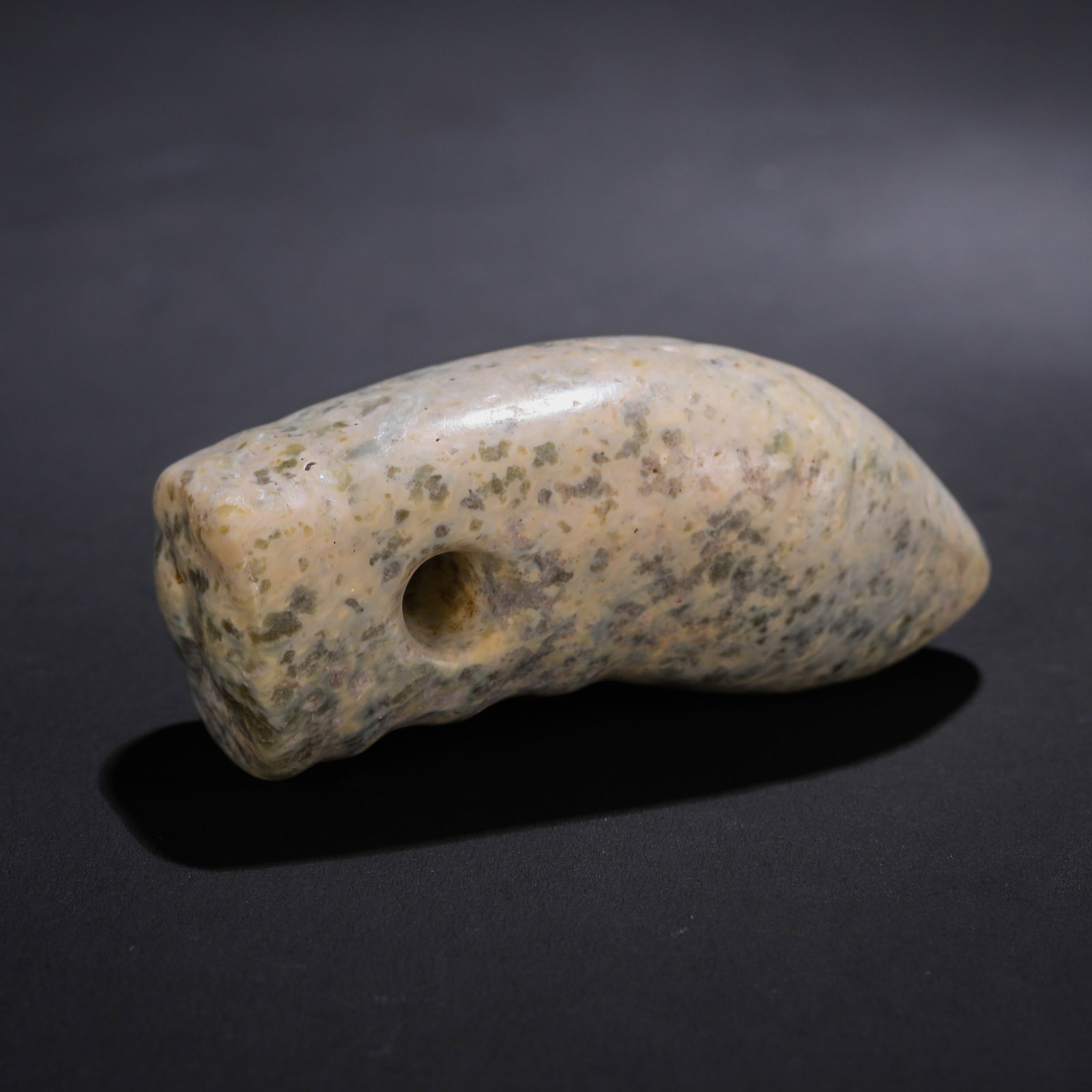 Neolithic Hongshan Culture Hemo Jade Silkworm-Form Pendant (1 of 6)