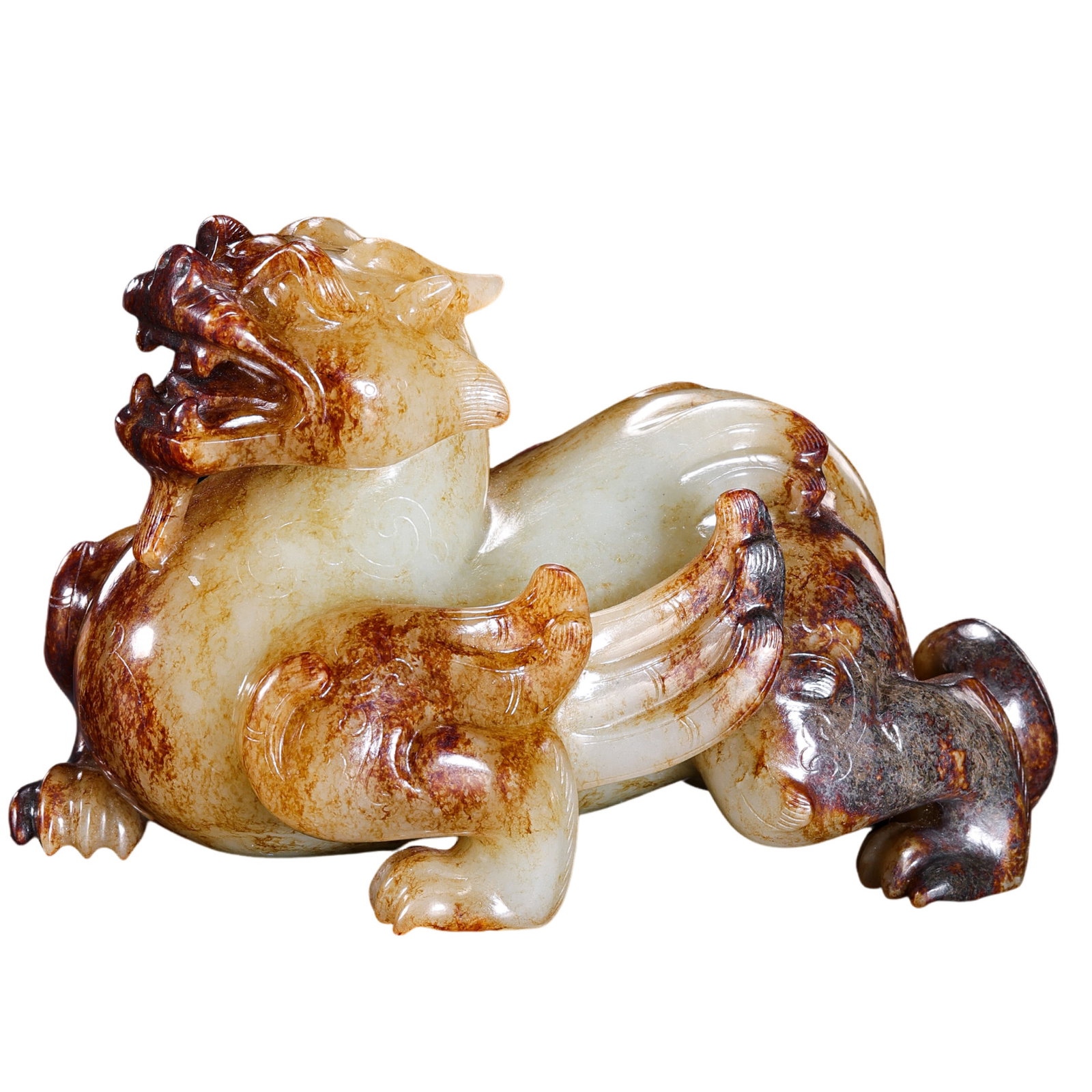 Hetian Jade Auspicious Beast, Warring States Period (1 of 7)