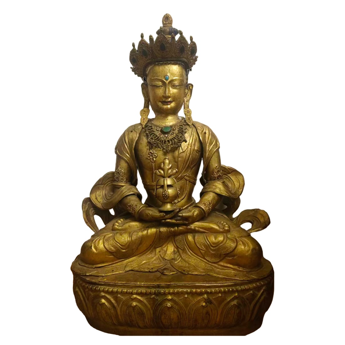 Tibetan Gilt-Bronze Jeweled Seated Bodhisattva, 18th Century (1 of 4)