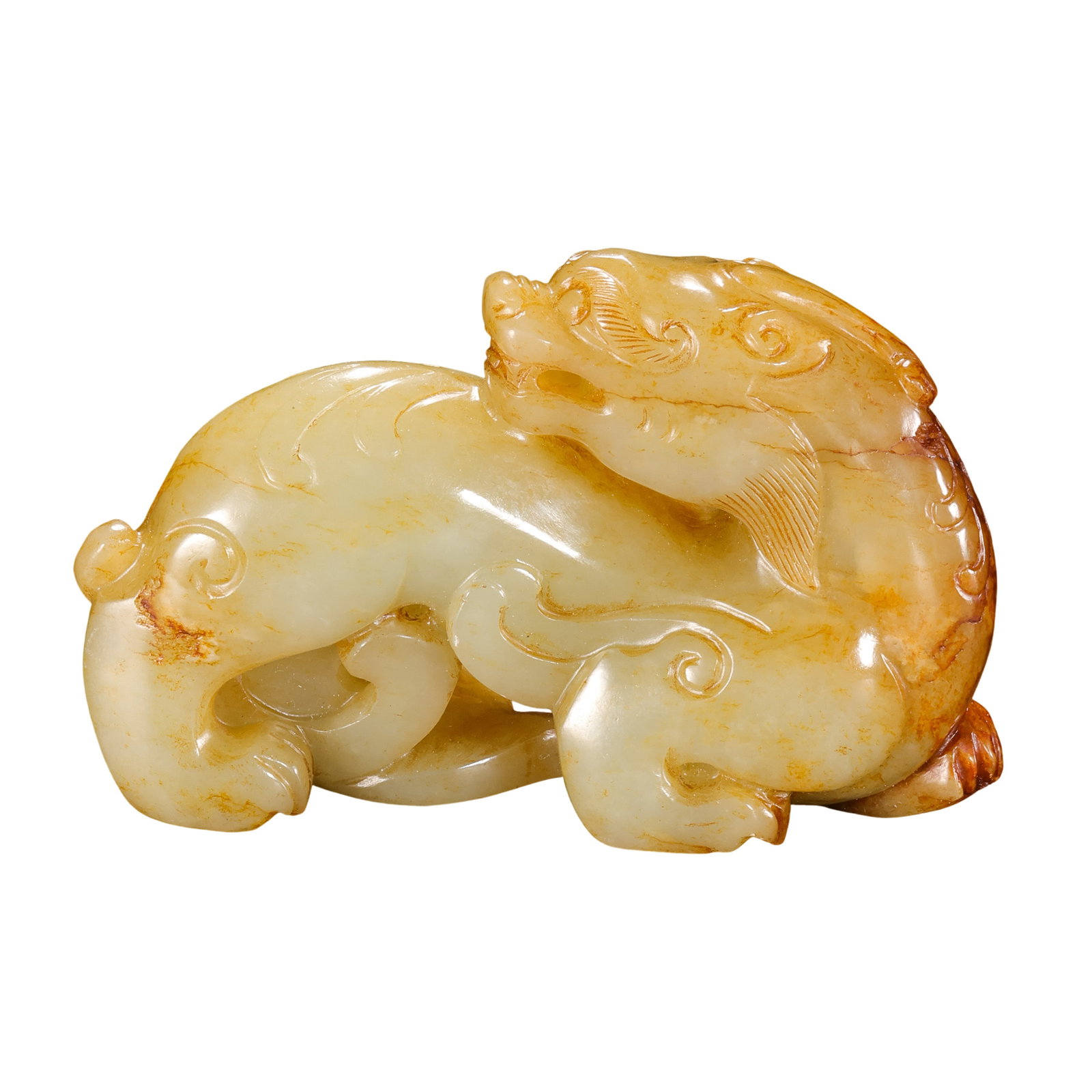 Hetian Jade Auspicious Beast Carving, Qing Dynasty (1 of 7)