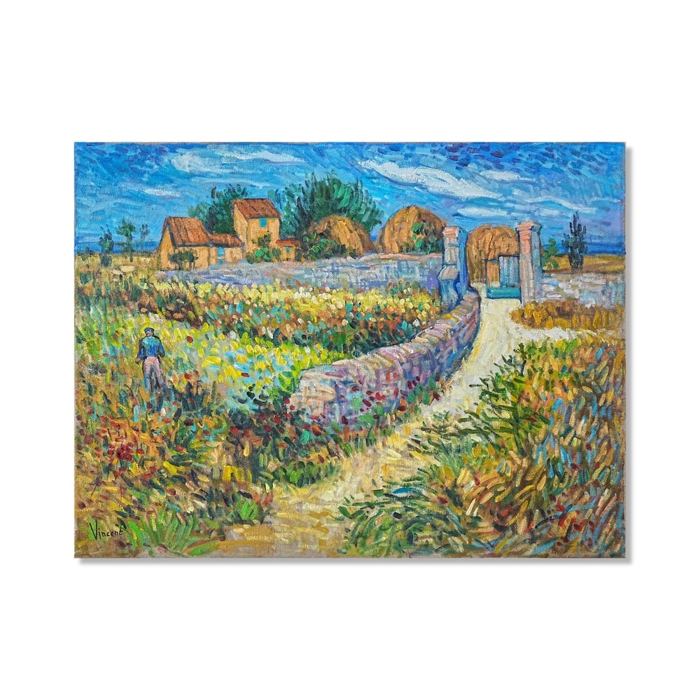 VINCENT VAN GOGH (1853-1890), ATTRIBUTED TO, OIL ON CANVAS: Signed (lower left) Image Dimensions: 22 1/4 x 29 1/2 in (56.2 x 75 cm) This painting comes with COA. Few artists transformed the depiction of the rural landscape as profoundly as Vincent van Gogh. Fo