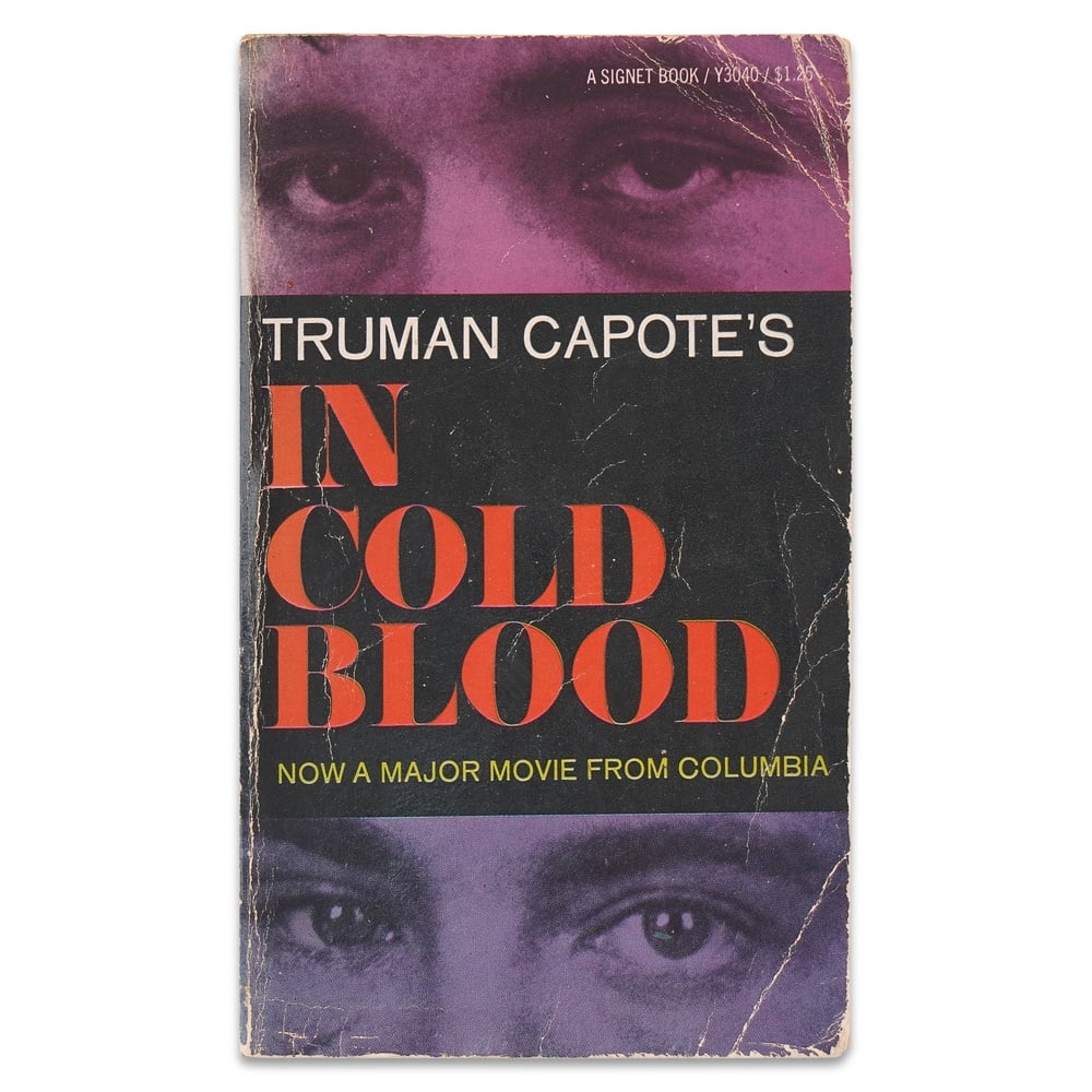 TRUMAN CAPOTE SIGNED "IN COLD BLOOD": 7 x 4 1/8 in (17.8 x 10.5 cm) Provenance and Authentication: This collectible has undergone a rigorous forensic evaluation. The signatures were carefully analyzed across multiple criteria, including