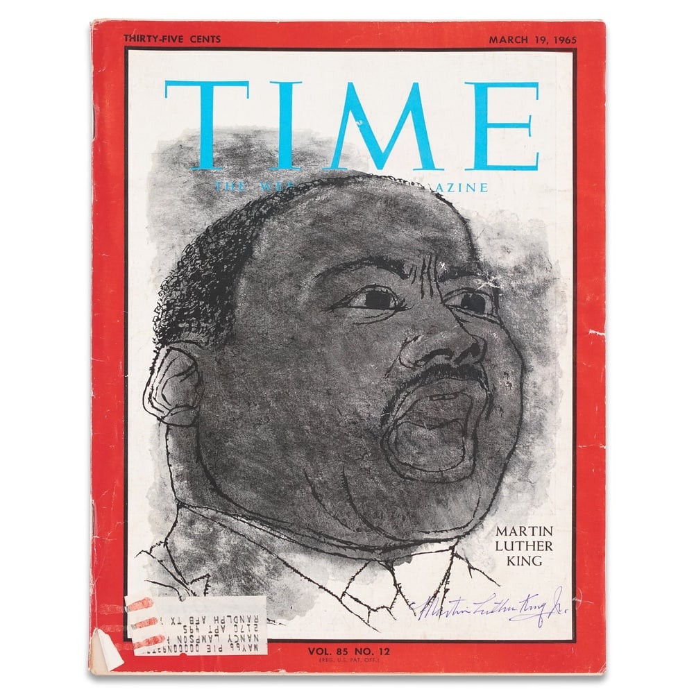 MARTIN LUTHER KING, JR. SIGNED TIME MAGAZINE (MARCH 19, 1965) (1 of 3)