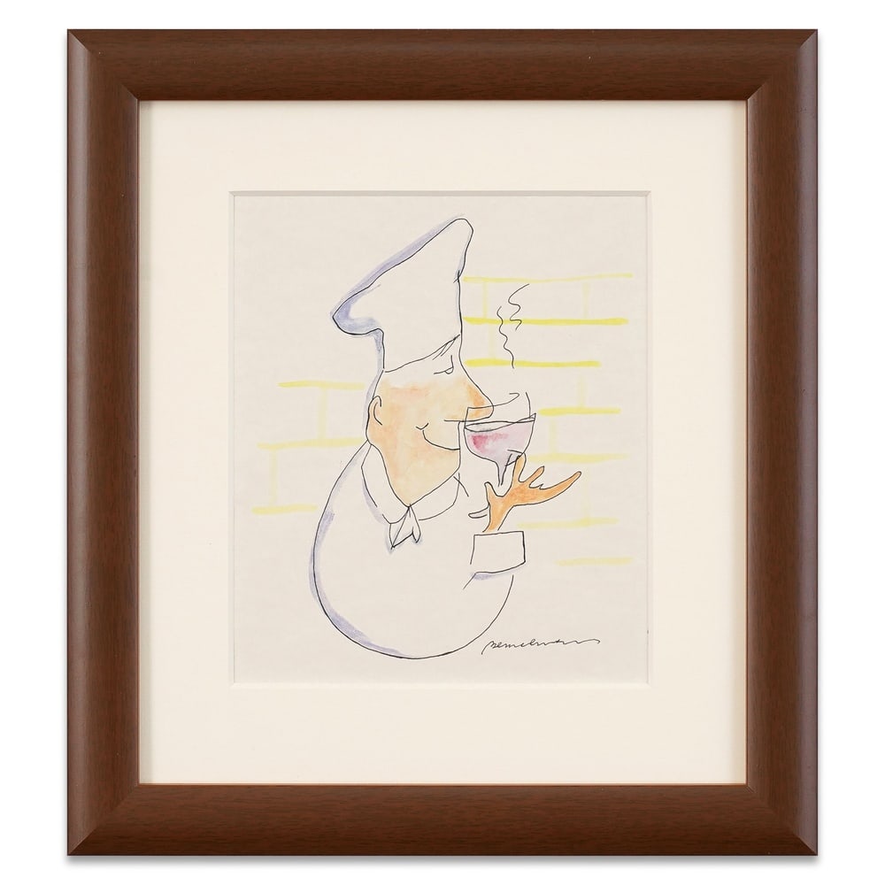 LUDWIG BEMELMANS HAND-DRAWN AND SIGNED WATERCOLOR ILLUSTRATION: Image Dimensions: 9 3/8 x 8 in (23.9 x 20.3 cm) Framed Dimensions: 16 x 14 5/8 in (40.7 x 37 cm) Provenance and Authentication: This collectible has undergone a rigorous forensic evaluation. The