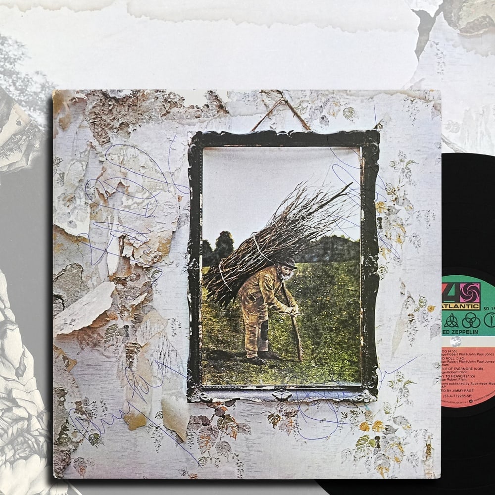 LED ZEPPELIN FULLY SIGNED "LED ZEPPELIN IV" LP (U.S. FIRST PRESSING): 12 1/4 x 12 1/4 in Released in 1971, Led Zeppelin IV is widely regarded as one of the defining albums in rock history and the band's most celebrated studio recording. Containing timeless classics