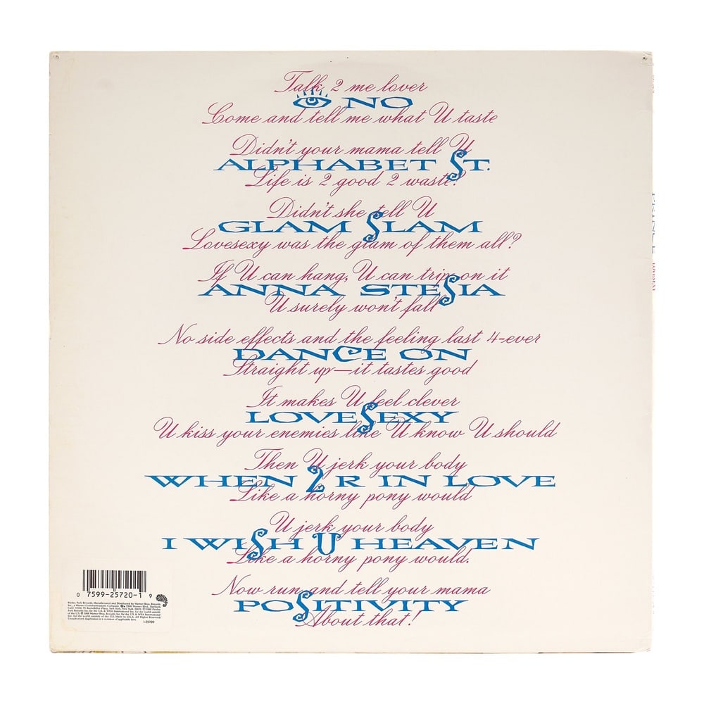 PRINCE SIGNED "LOVESEXY" LP - 2