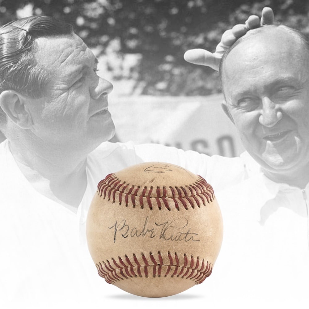 BABE RUTH & TY COBB SIGNED OFFICIAL AMERICAN LEAGUE BASEBALL (1 of 4)