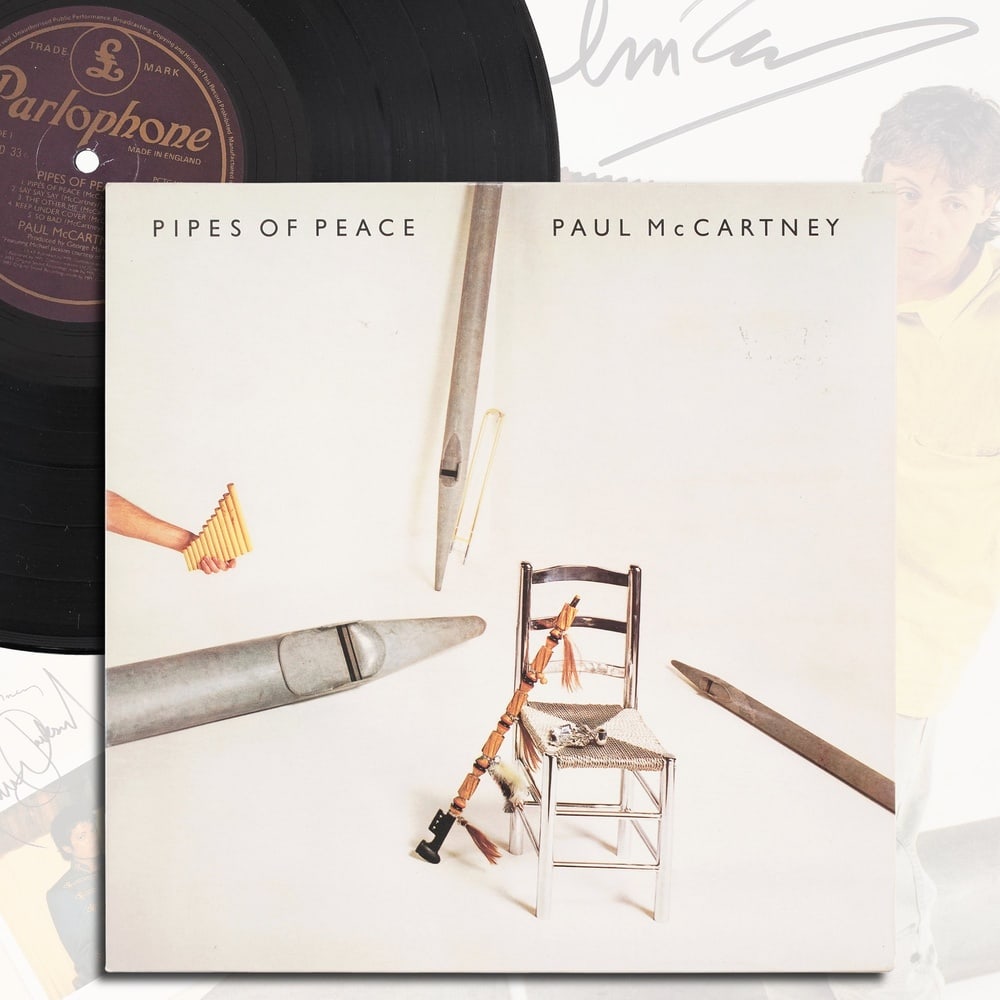 PAUL McCARTNEY & MICHAEL JACKSON SIGNED "PIPES OF PEACE" LP