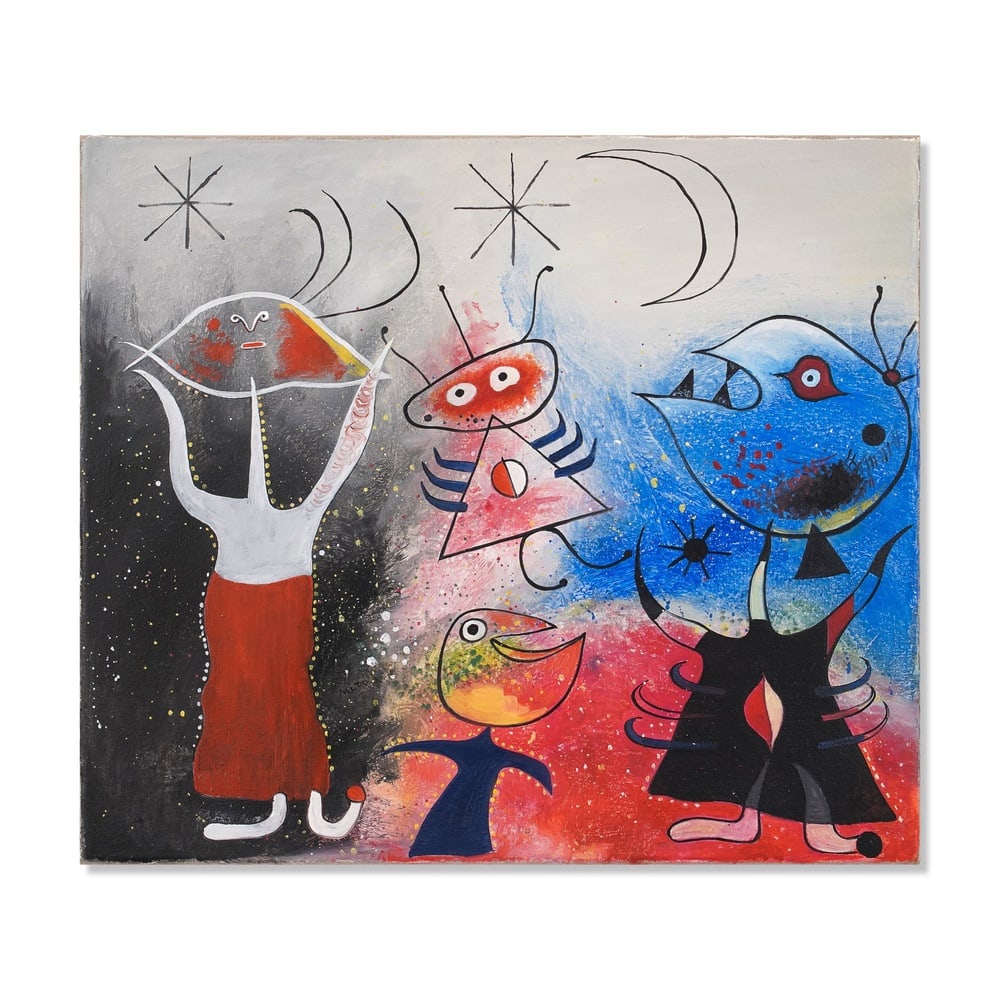 JOAN MIRO (1893-1983), ATTRIBUTED TO, OIL ON CANVAS (1 of 3)