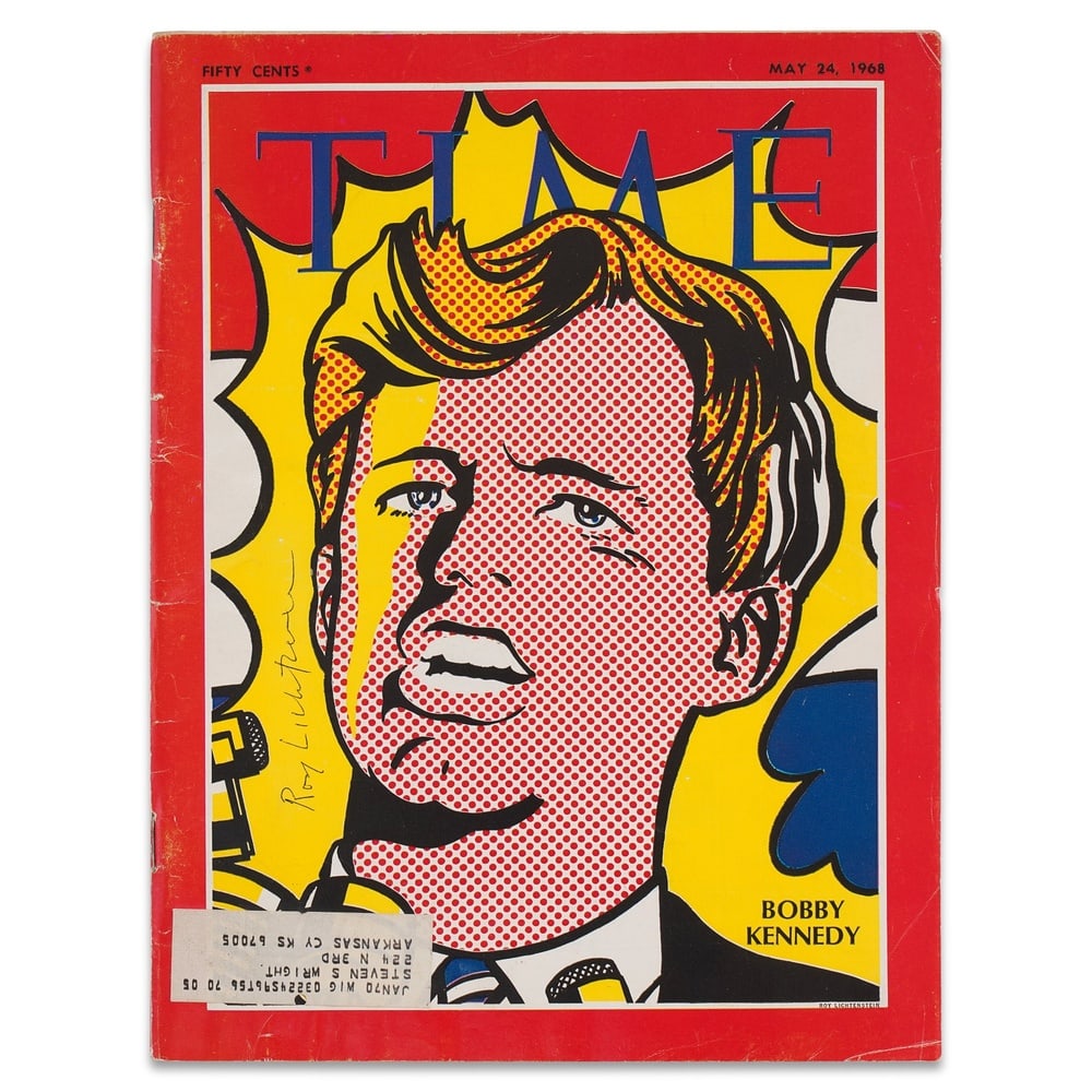 ROY LICHTENSTEIN SIGNED MAY 24, 1968 TIME MAGAZINE: 11 1/8 x 8 3/8 in (28.3 x 21.3 cm) Provenance and Authentication: This collectible has undergone a rigorous forensic evaluation. The signatures were carefully analyzed across multiple criteria, includ