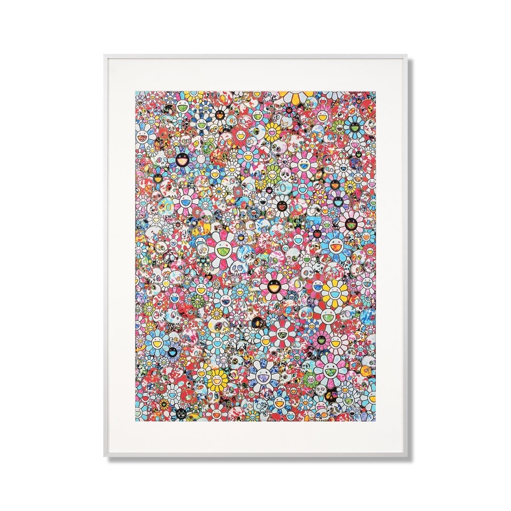 TAKASHI MURAKAMI (B.1962), OFFSET LITHOGRAPH: Signed (lower right) Image Dimensions: 28 3/8 x 20 1/2 in (72 x 52 cm) Framed Dimensions: 34 7/8 x 26 1/4 in (88.5 x 66.5 cm) Takashi Murakami (B. 1962), widely regarded as the foremost figure of cont