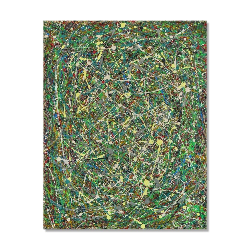 JACKSON POLLOCK (1912-1956), ATTRIBUTED TO, OIL, ENAMEL AND ALUMINUM PAINT ON CANVAS: Signed (lower right) Image Dimensions: 27 1/2 x 21 5/8 in (70 x 55 cm) This painting comes with COA. Jackson Pollock stands as one of the most transformative figures in the history of twentieth