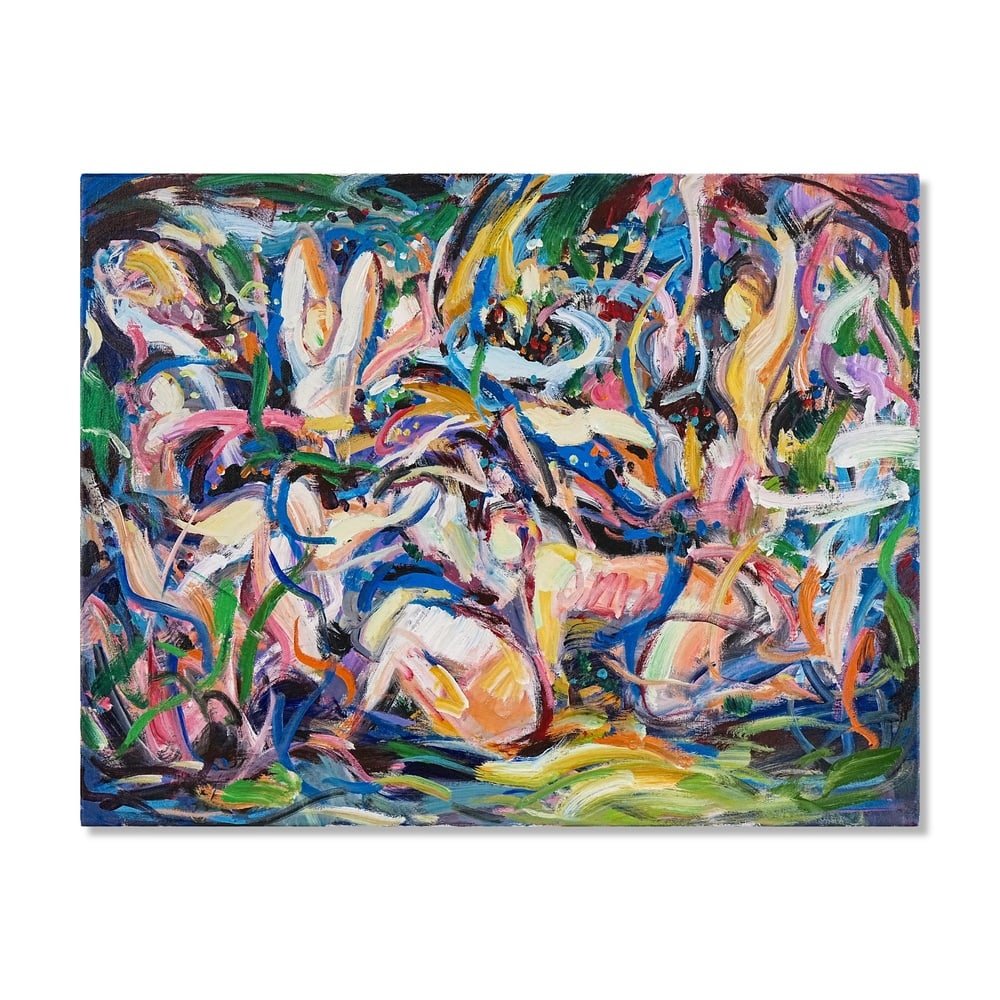 CECILY BROWN (B.1969), ATTRIBUTED TO, OIL ON CANVAS: Signed (verso) Image Dimensions: 30 3/4 x 39 5/8 in (78.1 x 100.6 cm) This painting comes with COA. Cecily Brown has established herself as one of the leading painters of the contemporary era,