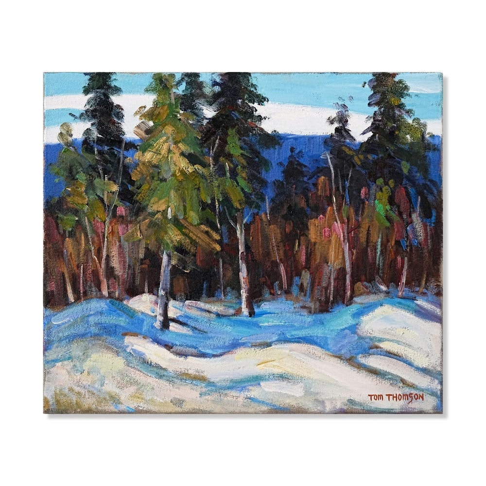 TOM THOMSON (1877-1917), ATTRIBUTED TO, OIL ON CANVAS: Signed (lower right) Image Dimensions: 17 3/4 x 21 in (45 x 53 cm) This painting comes with COA. Few artists have shaped the identity of Canadian landscape painting as profoundly as Tom Thomson. Altho