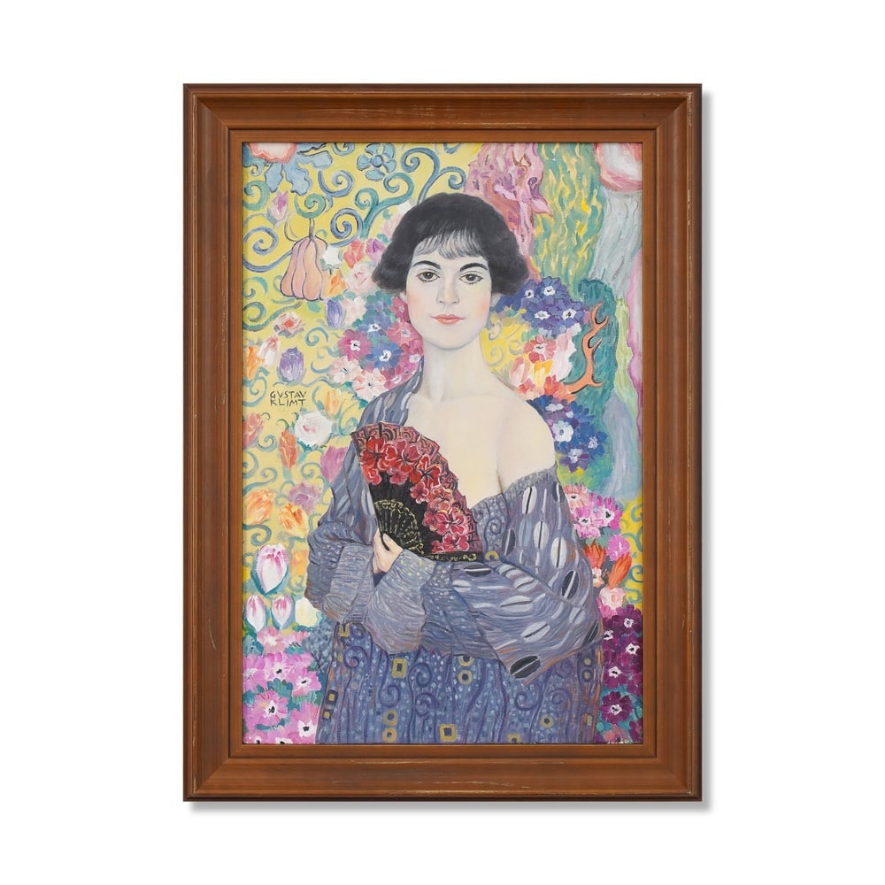 GUSTAV KLIMT (1862-1918), ATTRIBUTED TO, OIL ON CANVAS: Signed (center left) Image Dimensions: 23 5/8 x 15 3/4 in (60 x 40 cm) Framed Dimensions: 28 x 20 1/8 in (71.2 x 51.2 cm) This painting comes with COA. Gustav Klimt remains one of the most celebrated 