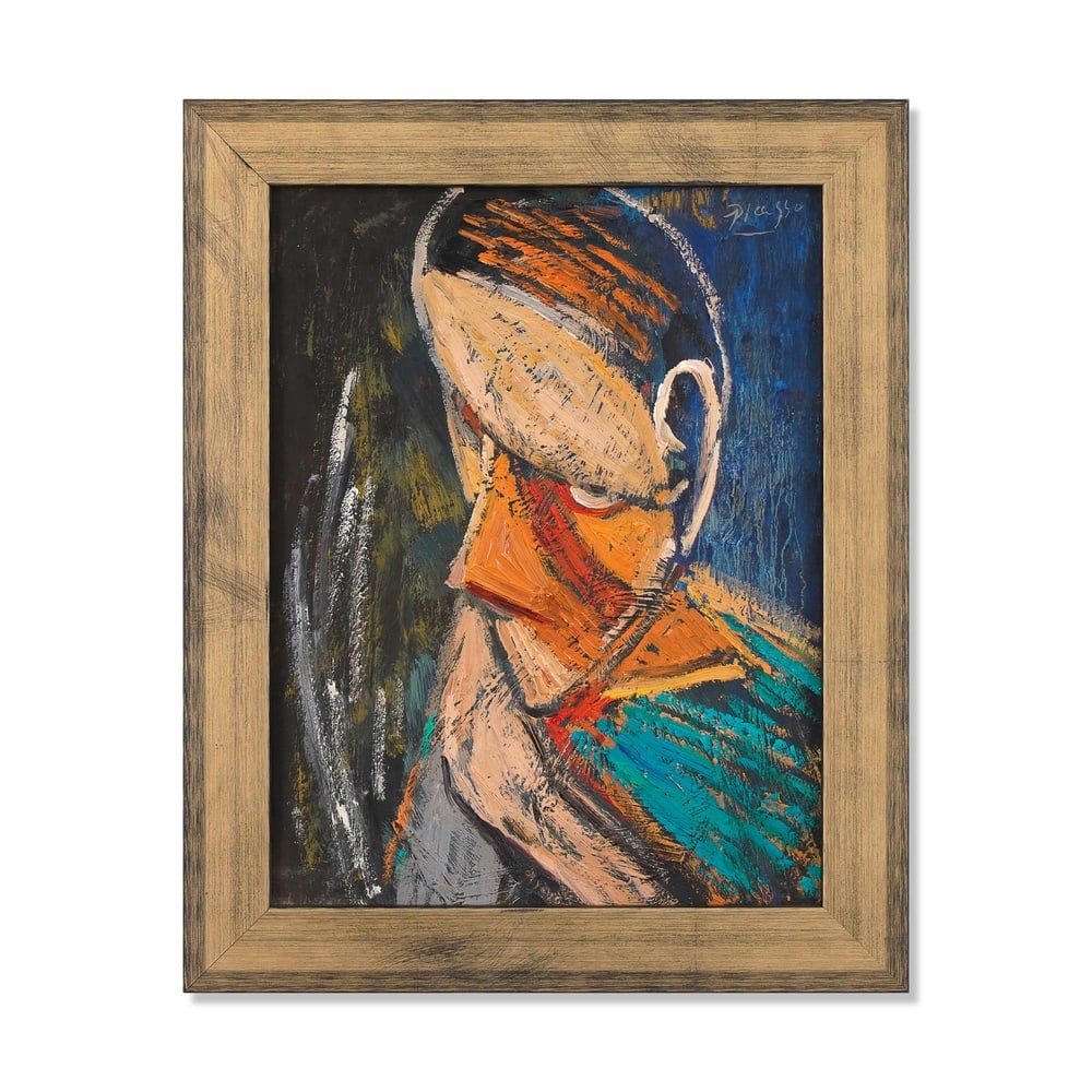 PABLO PICASSO (1881-1973), ATTRIBUTED TO, OIL ON CANVAS: Signed (upper right) Image Dimensions: 13 7/8 x 10 5/8 in (35.1 x 27.1 cm) Framed Dimensions: 16 3/4 x 13 1/2 in (42.5 x 34.2 cm) This painting comes with COA. Signed (upper right) Image Dimensions: 1