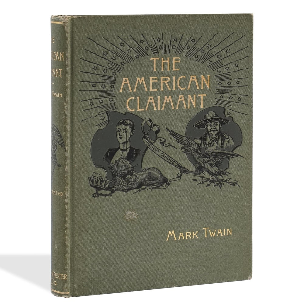 MARK TWAIN SIGNED "THE AMERICAN CLAIMANT": 8 1/4 x 5 7/8 in (21 x 15 cm) Provenance and Authentication: According to the Letter of Authenticity (LOA) and Certificate of Authenticity (COA) provided by the consignor, this collectible was