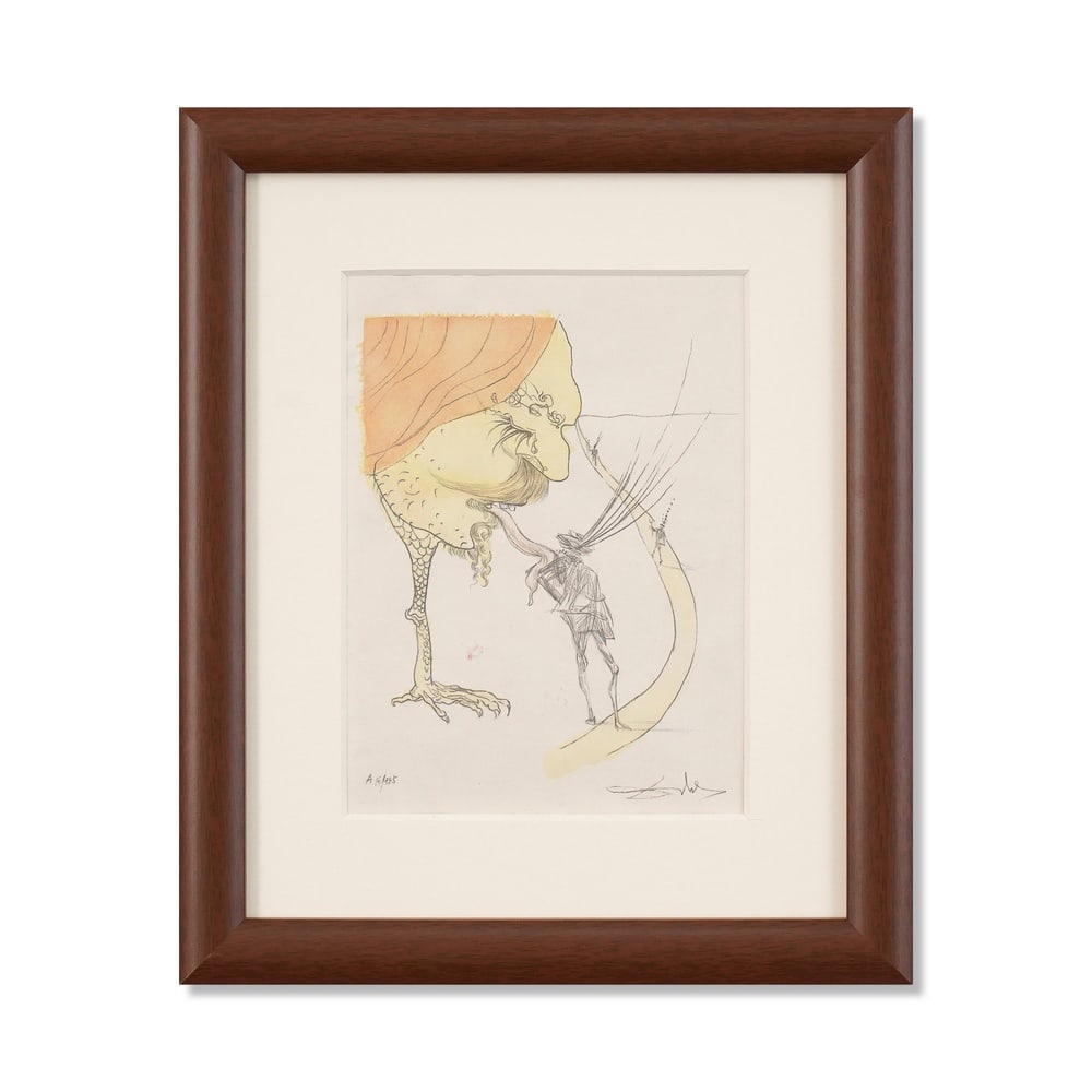 SALVADOR DALI (1904-1989), ATTRIBUTED TO, PASTEL AND PENCIL ON PAPER: Signed (lower right) Image Dimensions: 9 1/2 x 7 in (24.2 x 17.7 cm) Framed Dimensions: 15 1/4 x 12 5/8 in (38.7 x 32.2 cm) This painting comes with COA. Salvador Dali is universally regarded as one o