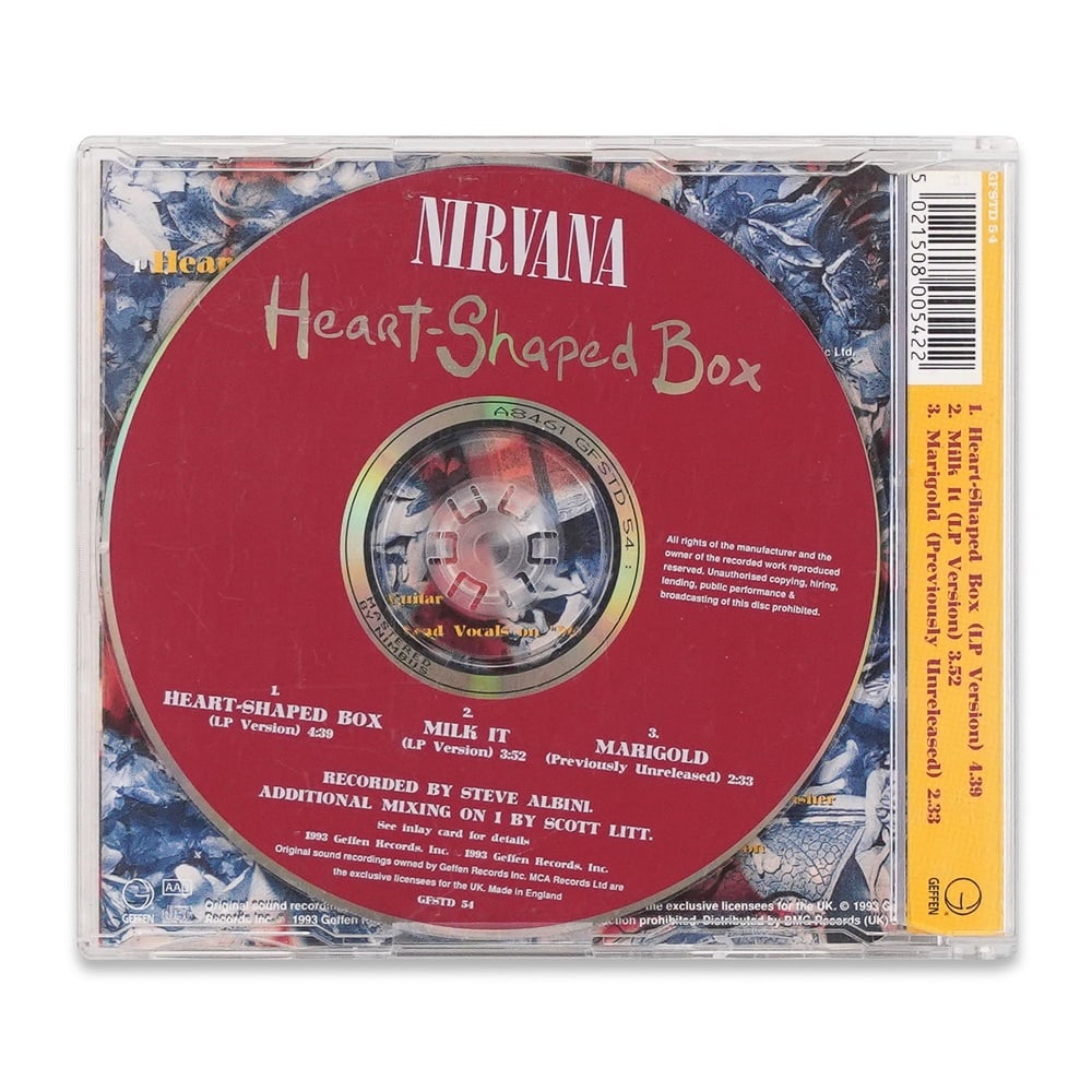 NIRVANA FULLY SIGNED "HEART-SHAPED BOX" CD SINGLE - 2