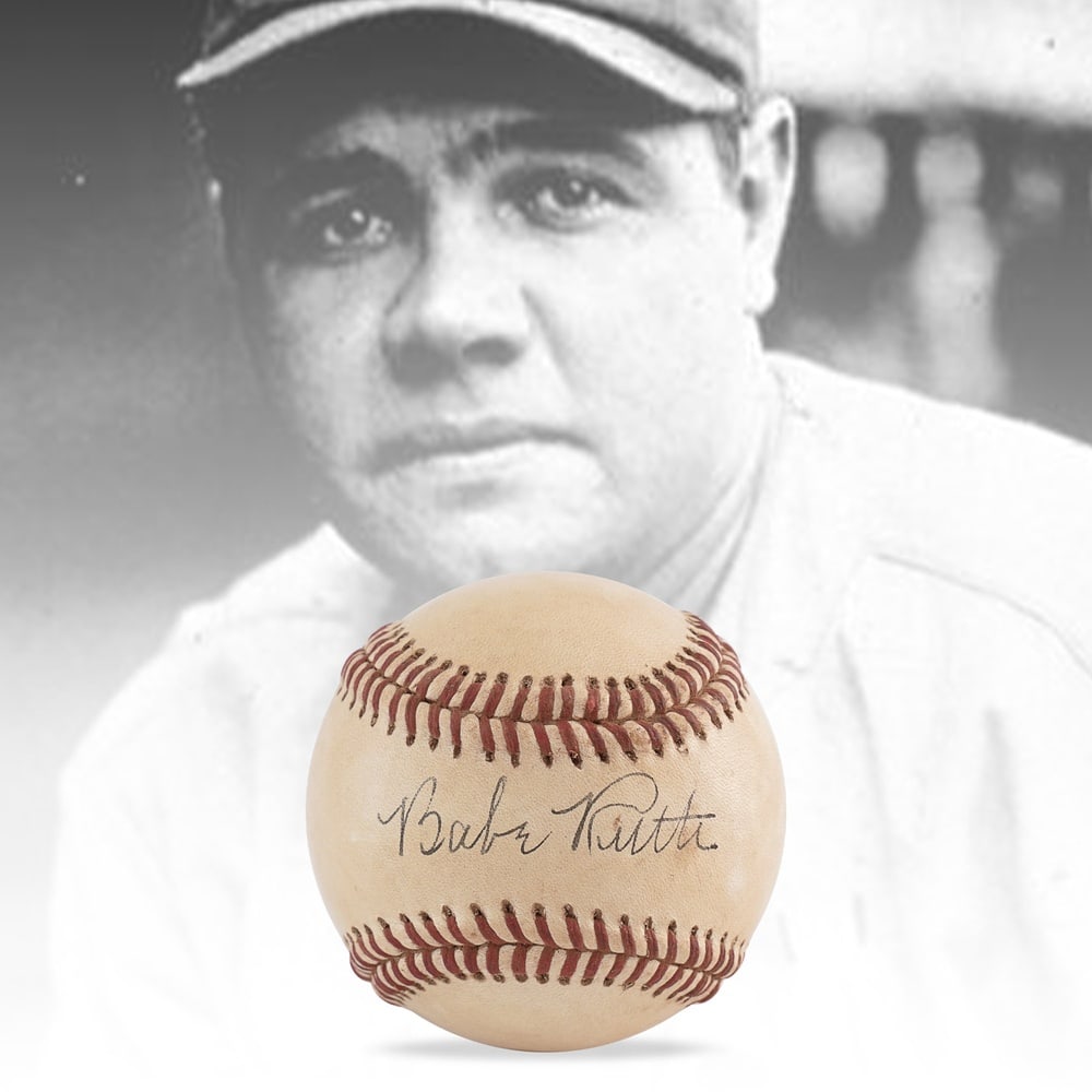 BABE RUTH SIGNED OFFICIAL AMERICAN LEAGUE BASEBALL: Provenance and Authentication: According to the Letter of Authenticity (LOA) and Certificate of Authenticity (COA) provided by the consignor, this collectible was subjected to a forensic examination.