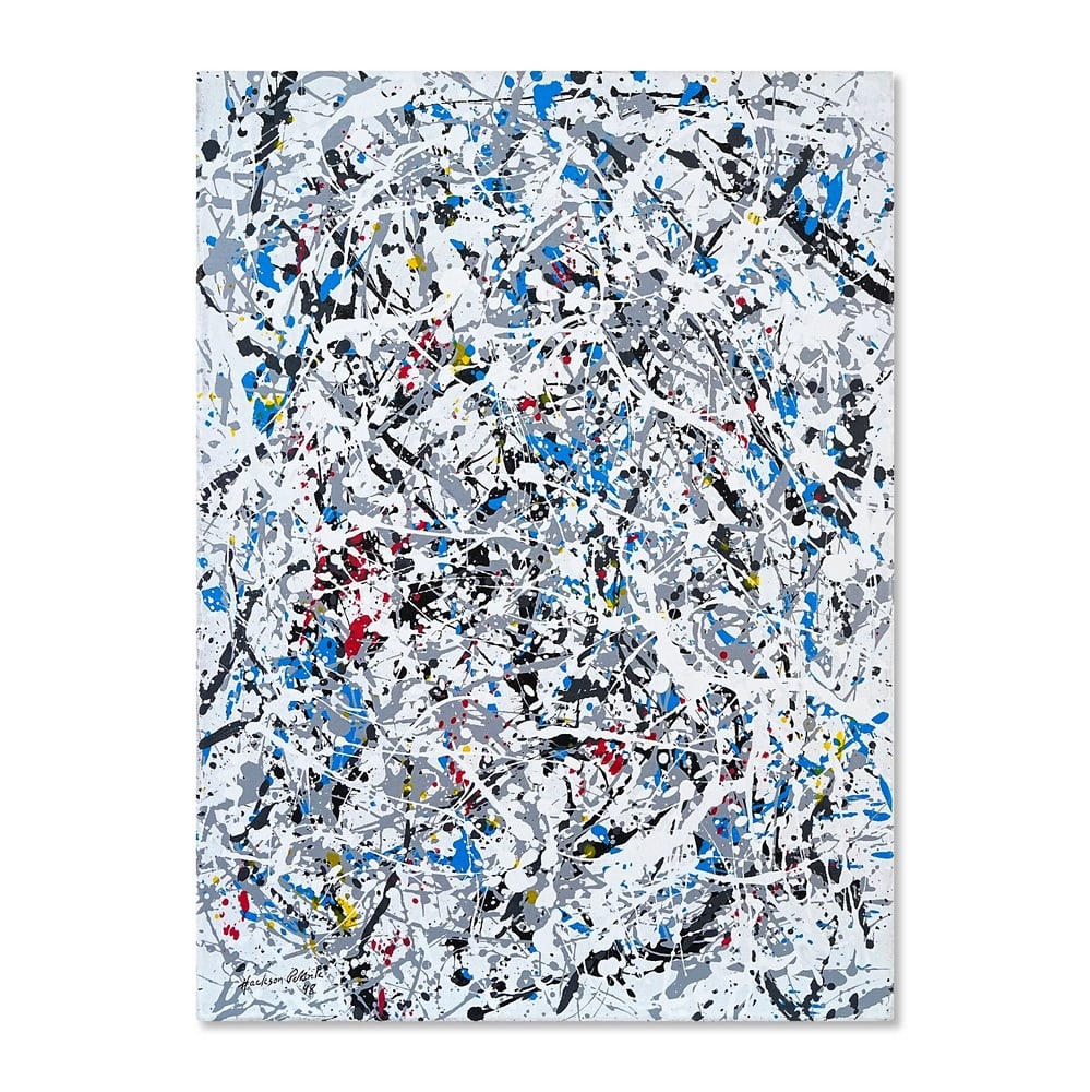 JACKSON POLLOCK (1912-1956), ATTRIBUTED TO, OIL, ENAMEL AND ALUMINUM PAINT ON CANVAS (1 of 3)