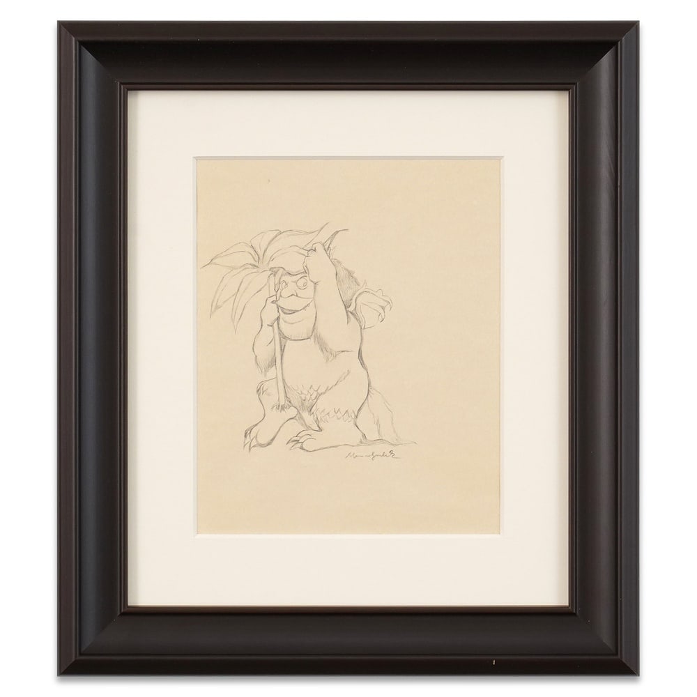 MAURICE SENDAK HAND-DRAWN AND SIGNED FANTASY CREATURE ILLUSTRATION: Image Dimensions: 10 x 8 in (25.5 x 20.4 cm) Framed Dimensions: 17 3/4 x 15 5/8 in (45 x 39.6 cm) Provenance and Authentication: According to the Letter of Authenticity (LOA) and Certificate of
