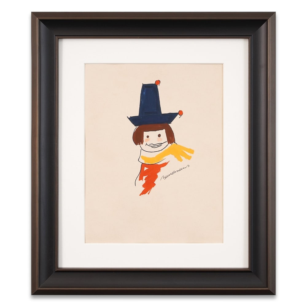 LUDWIG BEMELMANS SIGNED DRAWING: Image Dimensions: 12 5/8 x 9 1/2 in (32 x 24 cm) Framed Dimensions: 20 1/8 x 17 1/8 in (51 x 43.5 cm) Provenance and Authentication: According to the Letter of Authenticity (LOA) and Certificate of Au