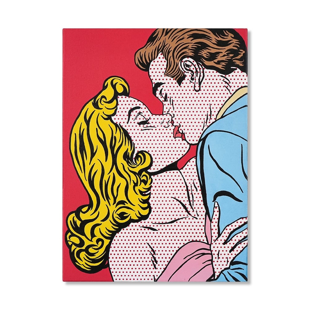 ROY LICHTENSTEIN (1923-1997), ATTRIBUTED TO, OIL AND MAGNA ON CANVAS: Signed (verso) Image Dimensions: 31 x 22 3/4 in (78.5 x 57.5 cm) This painting comes with COA. Few images have become more closely associated with the Pop Art movement than Roy Lichtenstein's