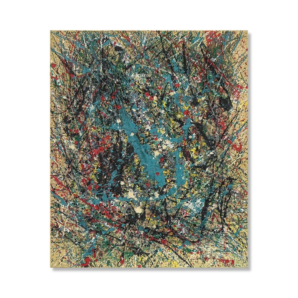 JACKSON POLLOCK (1912-1956), ATTRIBUTED TO, OIL, ENAMEL AND ALUMINUM PAINT ON CANVAS: Signed (lower right) Image Dimensions: 30 1/4 x 25 in (76.6 x 63.5 cm) This painting comes with COA. Painted in 1949, Number 56 belongs to Jackson Pollock's celebrated Number Series, produced during t