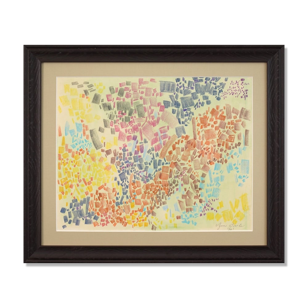 LYNNE DREXLER (1928-1999), ATTRIBUTED TO, WAX CRAYON AND GOUACHE ON PAPER: Signed (lower right) Image Dimensions: 19 x 23 7/8 in (48.3 x 60.6 cm) Framed Dimensions: 26 5/8 x 31 3/8 in (67.5 x 79.6 cm) This painting comes with COA. Lynne Drexler was an important American