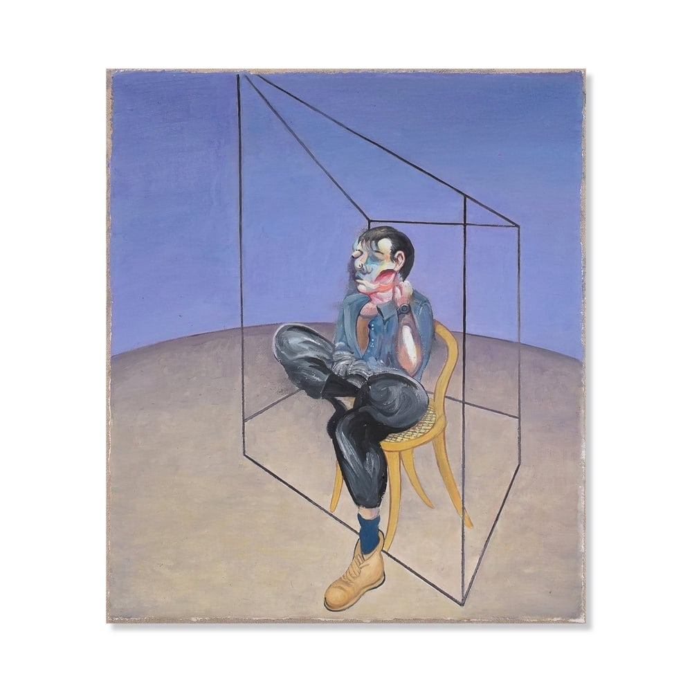 FRANCIS BACON (1909-1992), ATTRIBUTED TO, OIL ON CANVAS: Signed (verso) Image Dimensions: 13 3/4 x 16 in (35 x 40.5 cm) This painting comes with COA. Francis Bacon is universally regarded as one of the greatest figurative painters of the twentieth century a
