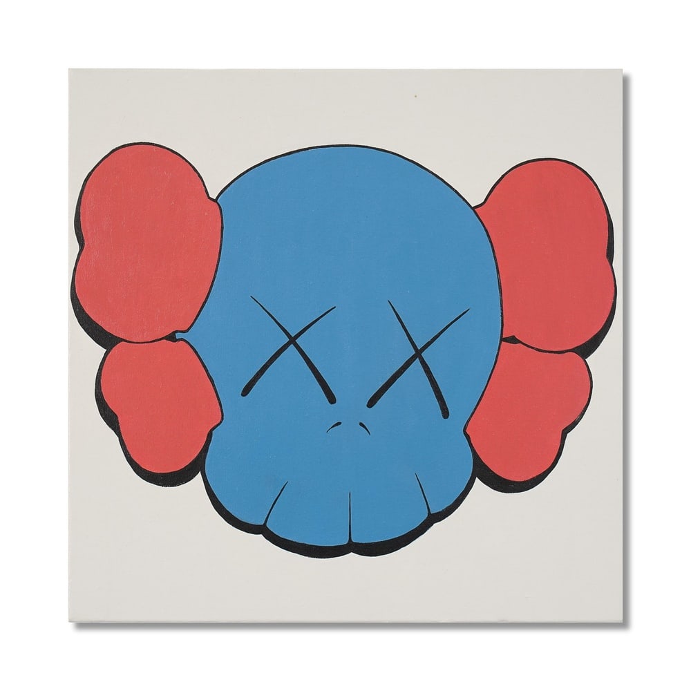 KAWS (B.1974), ATTRIBUTED TO, ACRYLIC ON CANVAS: Signed (verso) Image Dimensions: 16 1/8 x 16 1/8 in (41 x 41 cm) This painting comes with COA. KAWS has become a defining voice in contemporary art through his ability to distill popular culture into 