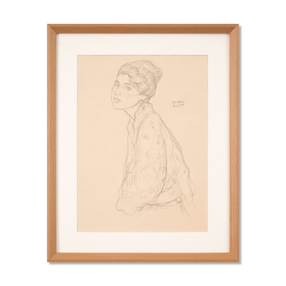 GUSTAV KLIMT (1862-1918), ATTRIBUTED TO, PENCIL ON PAPER: Signed (upper right) Image Dimensions: 16 1/8 x 12 in (41 x 30.4 cm) Framed Dimensions: 21 1/4 x 17 1/8 in (54 x 43.5 cm) This painting comes with COA. Gustav Klimt remains one of the most influential