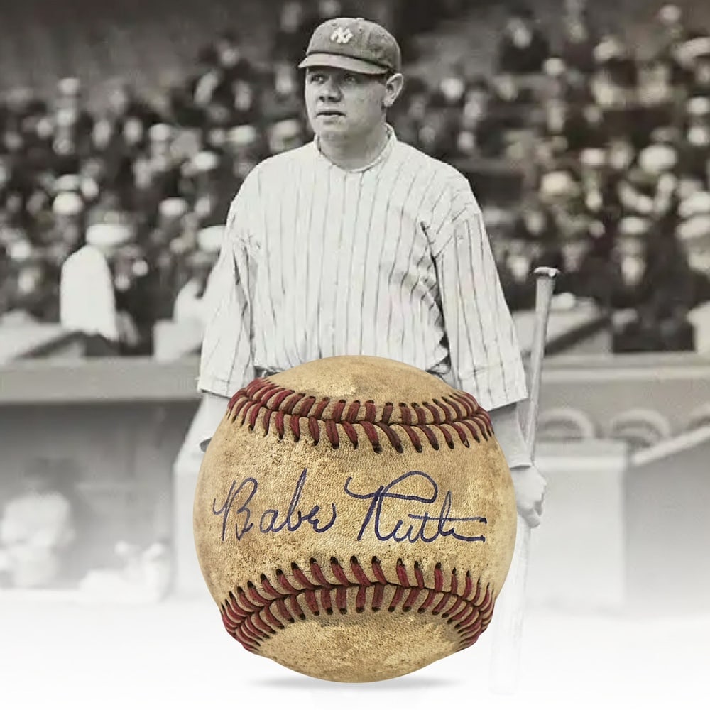 BABE RUTH SIGNED BASEBALL: Provenance and Authentication: According to the Letter of Authenticity (LOA) and Certificate of Authenticity (COA) provided by the consignor, this collectible was subjected to a forensic examination.